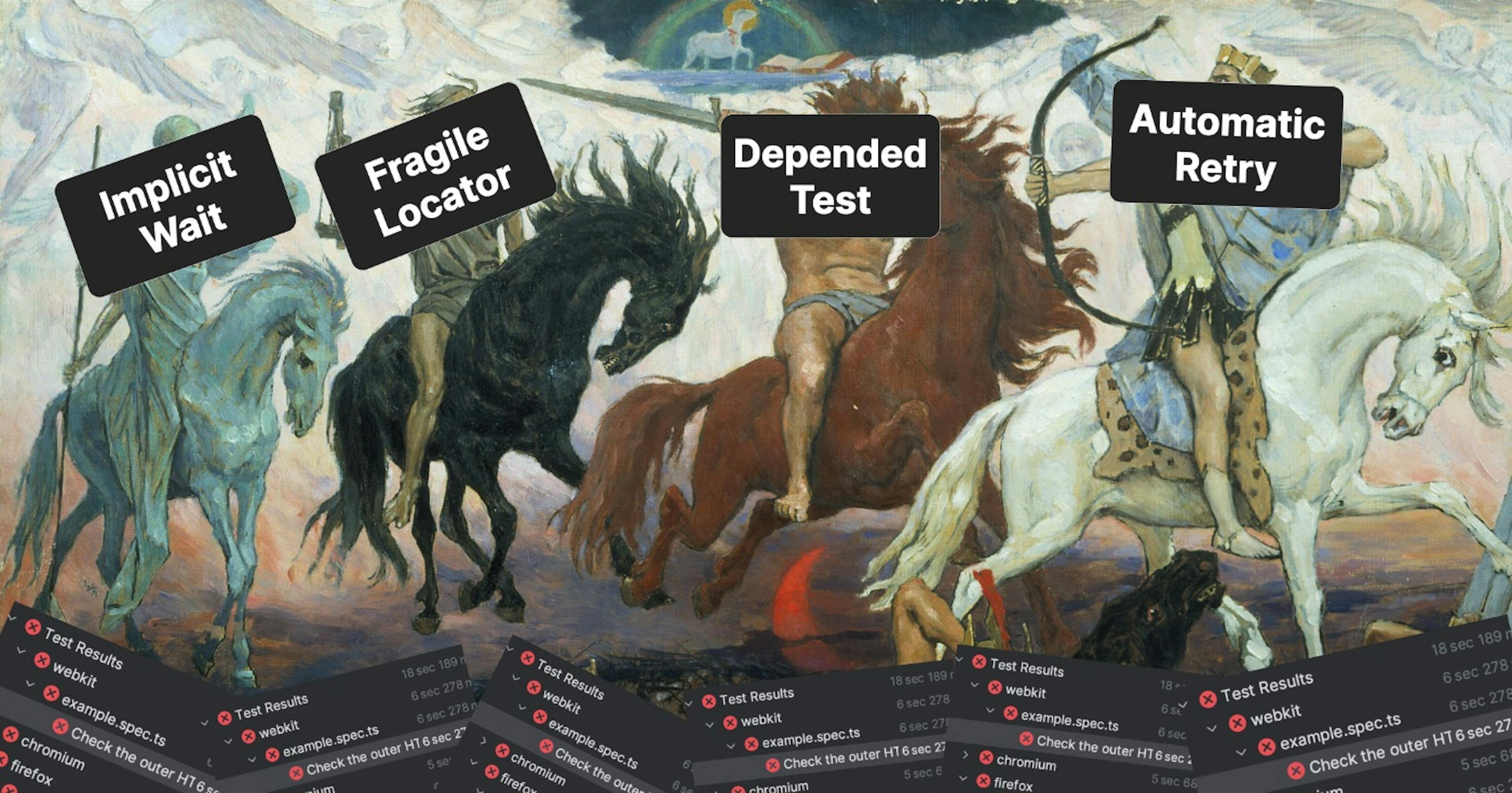 featured image - The Four Horsemen of Flaky Tests