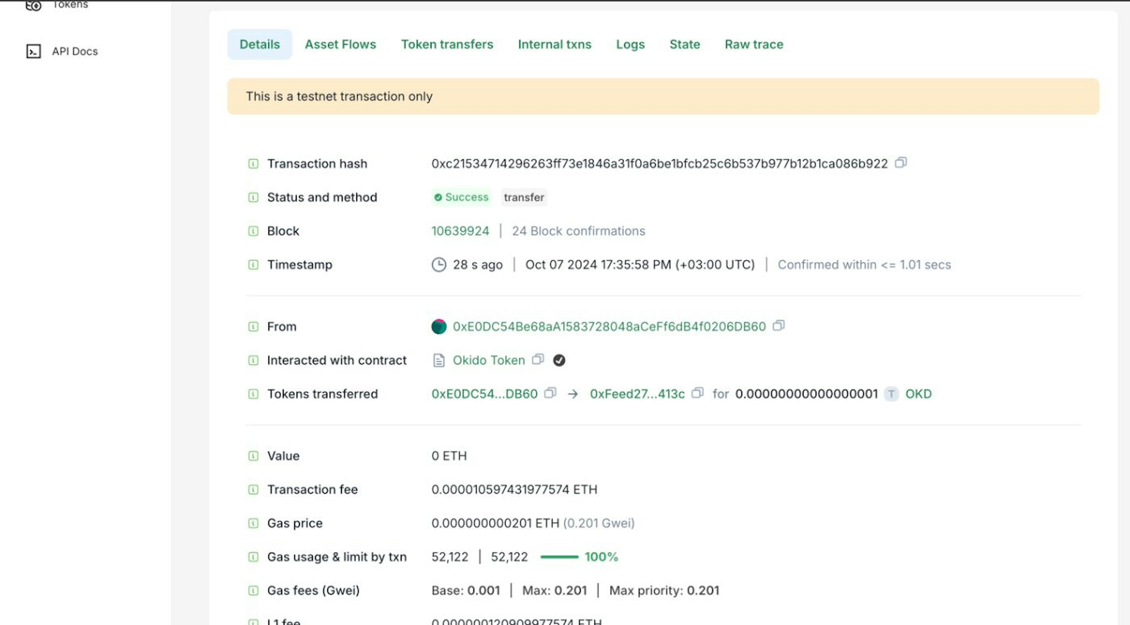 transaction details