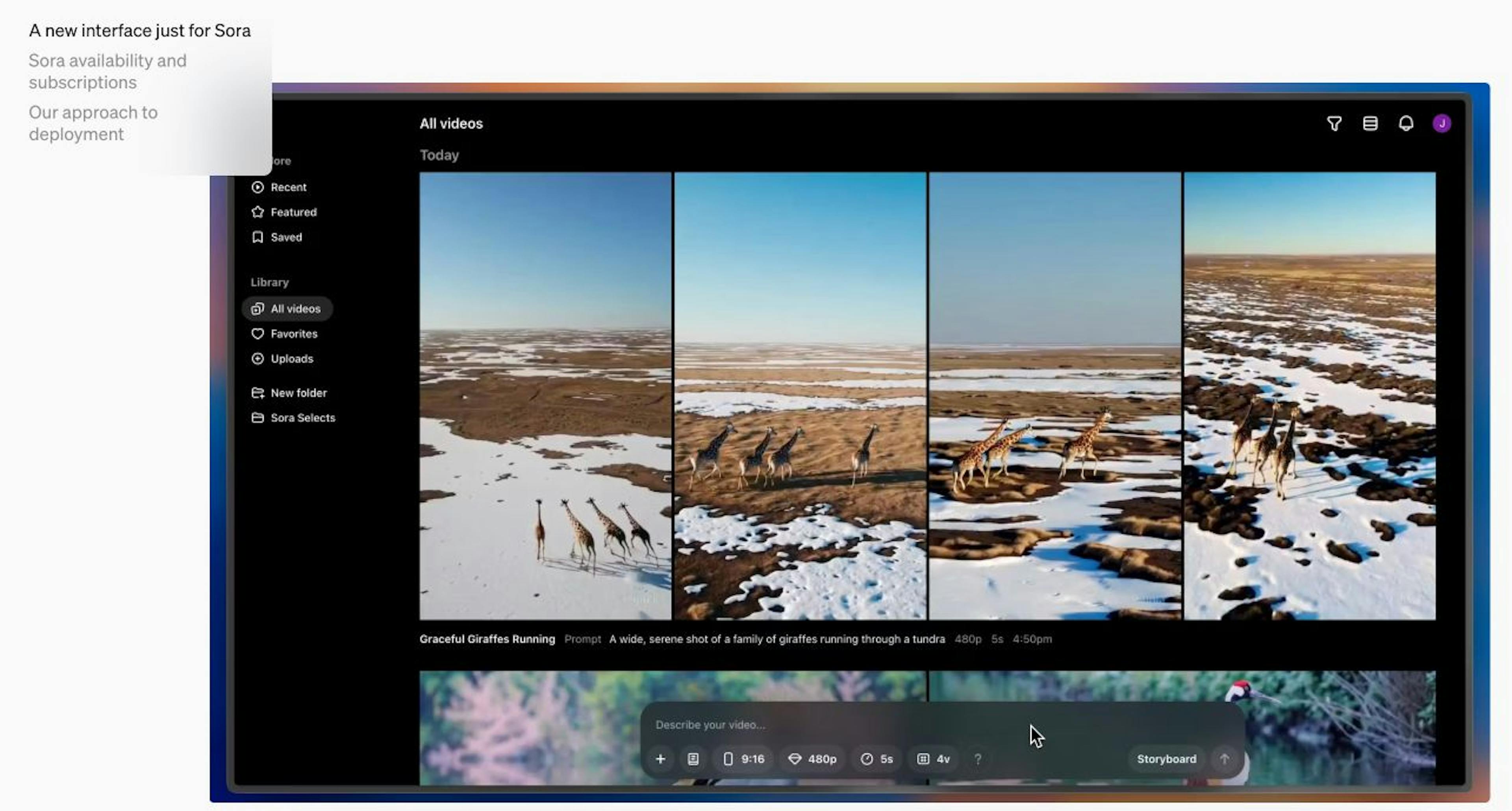 Sora Video editor UI