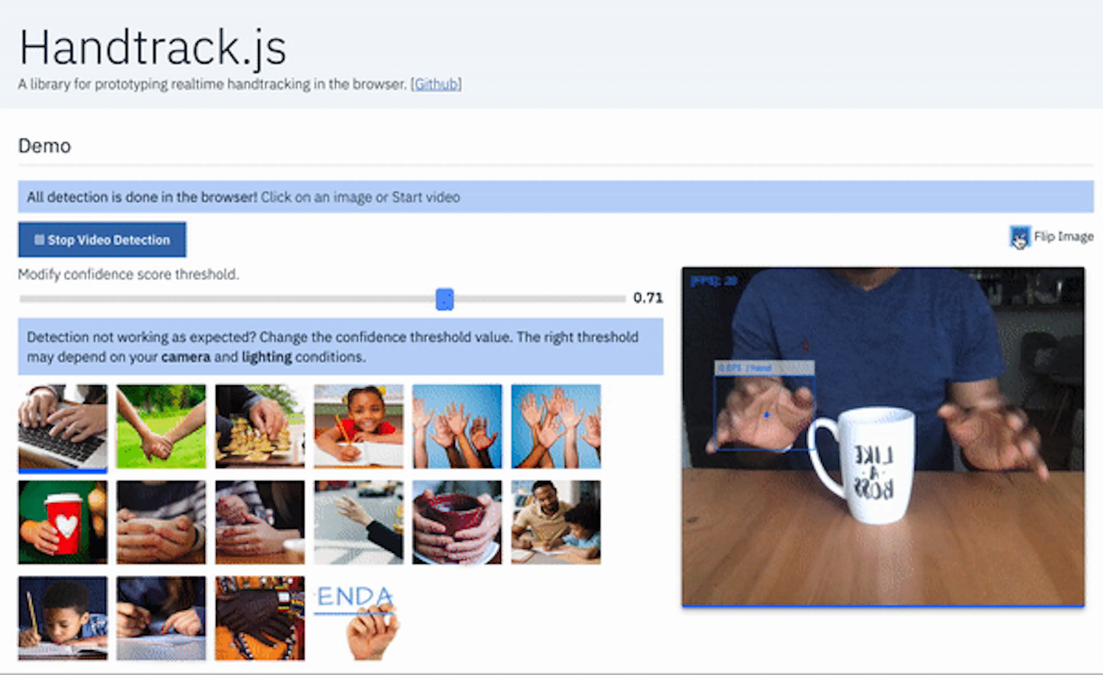 featured image - Handtrack.js: Hand Tracking Interactions in the Browser using Tensorflow.js and 3 lines of code.