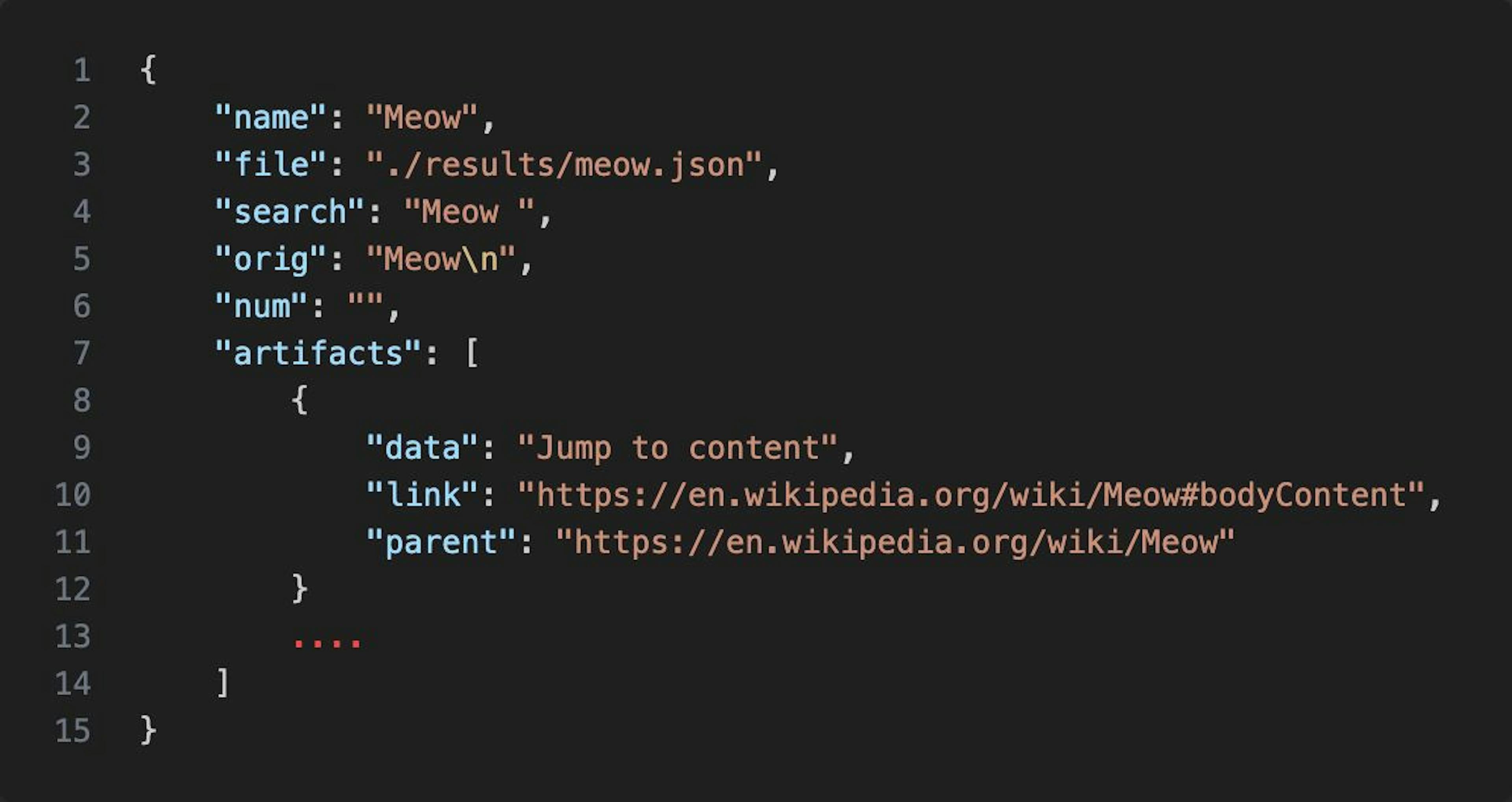 JSON para armazenar o estado de um rastreamento da web