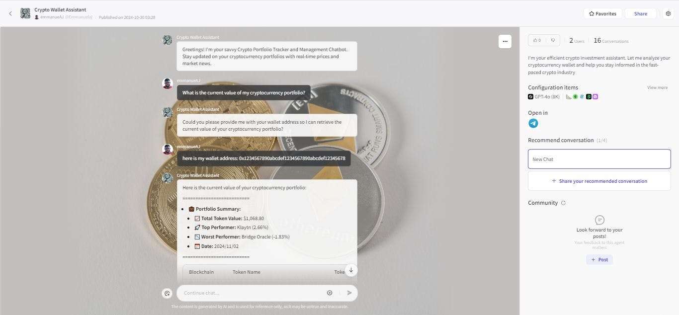 Crypto Investment Assistant: How I Built a Chatbot That Simplifies  Portfolio Management With Coze | HackerNoon