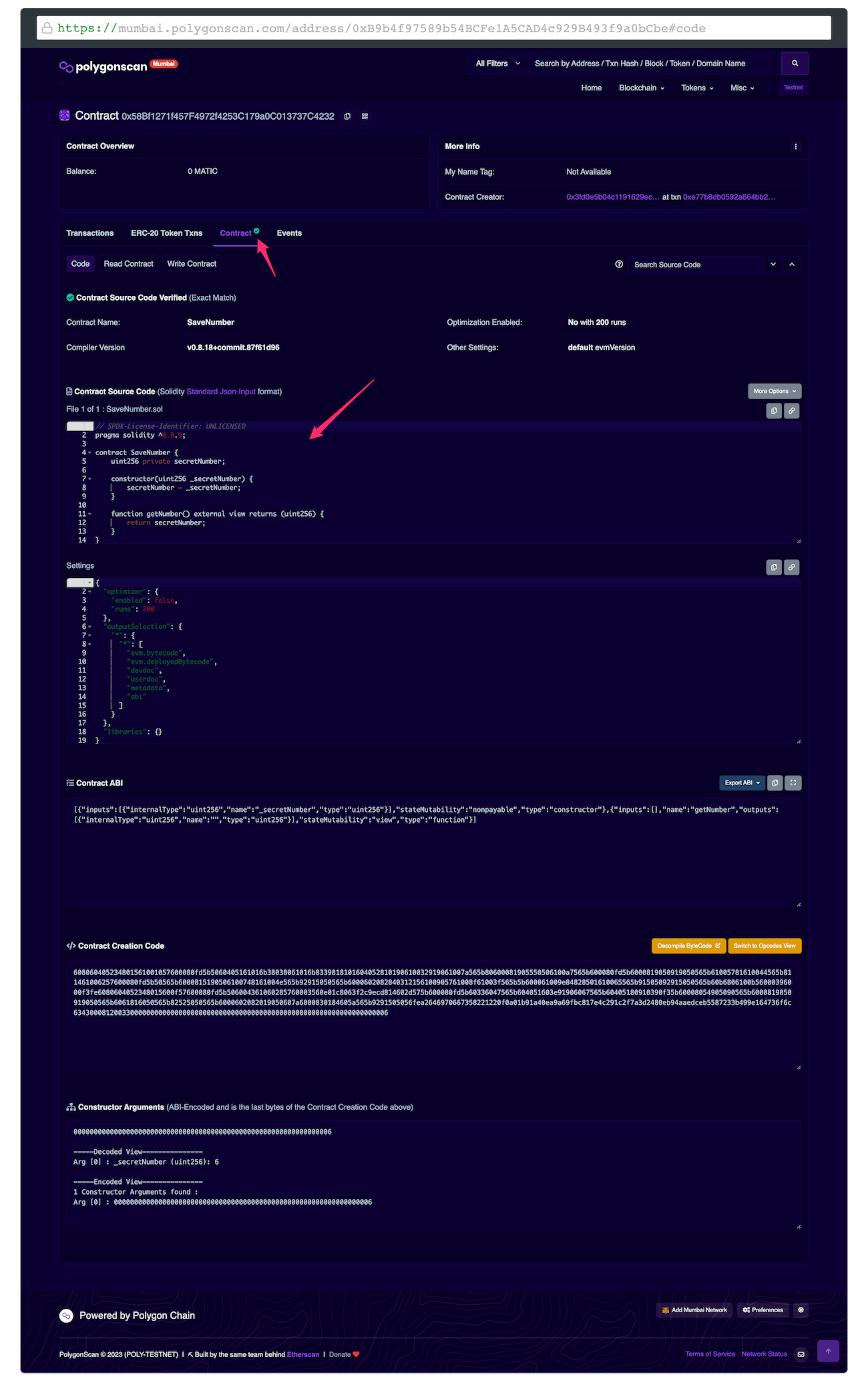 Verified smart contract