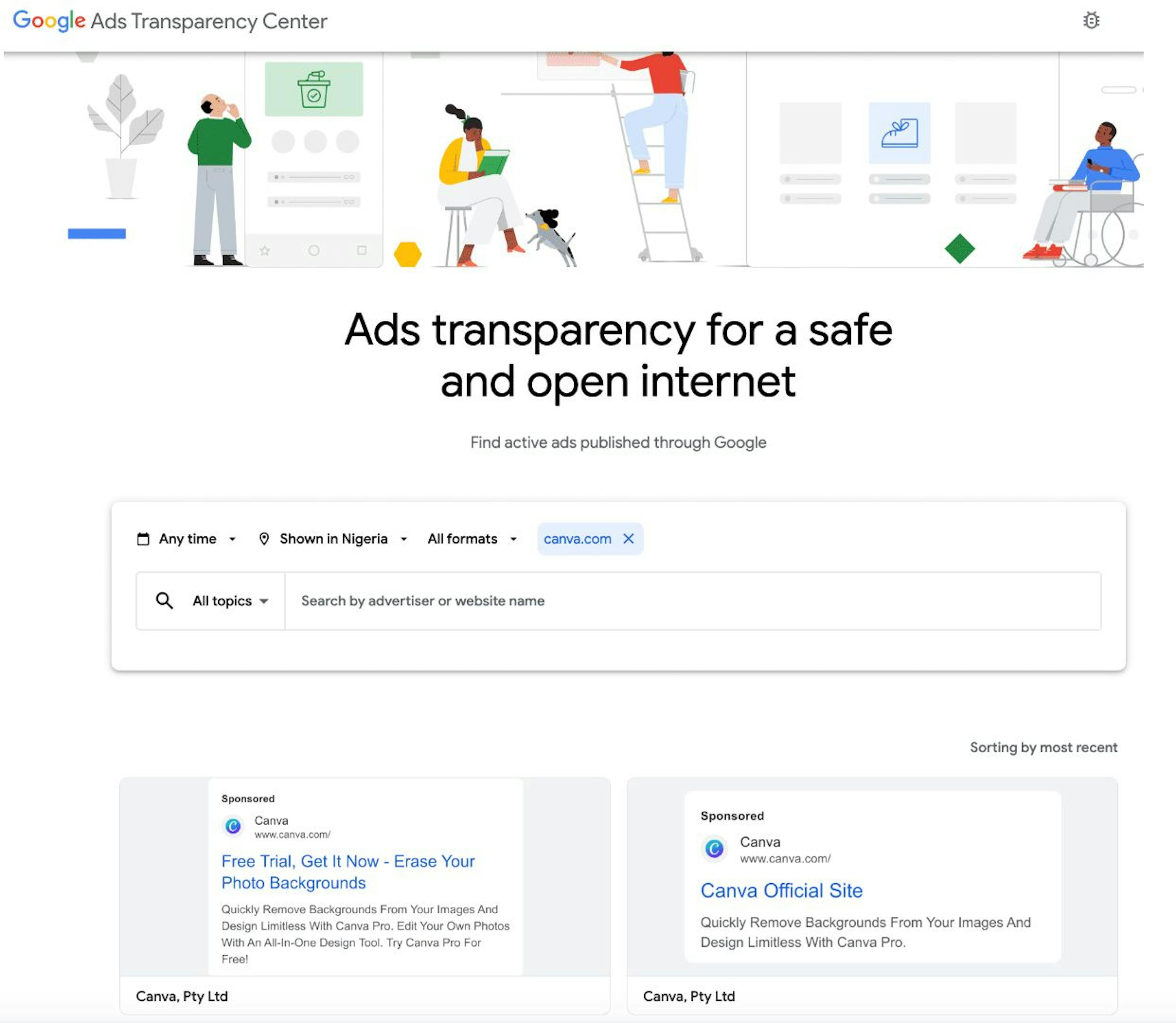 Google Ads Transparency center 