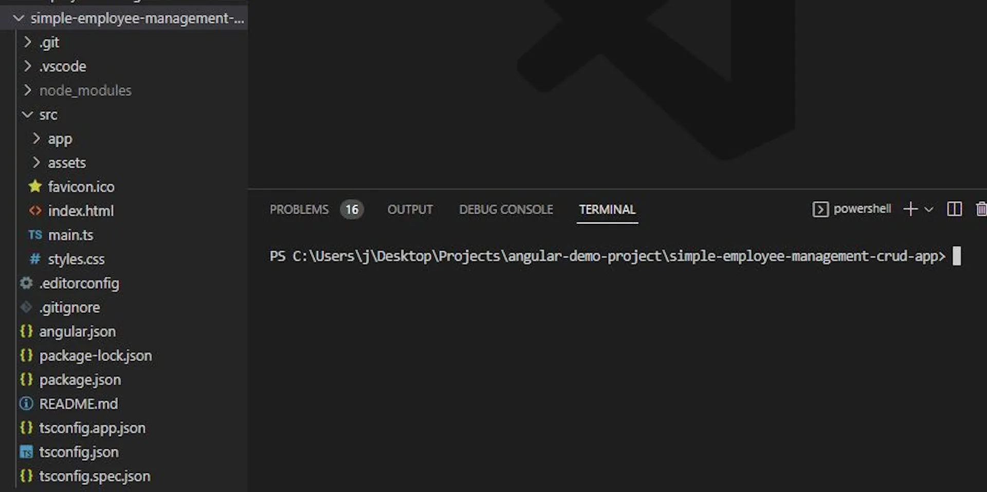 Screenshot of Initial Angular App Directory Structure Created by ...