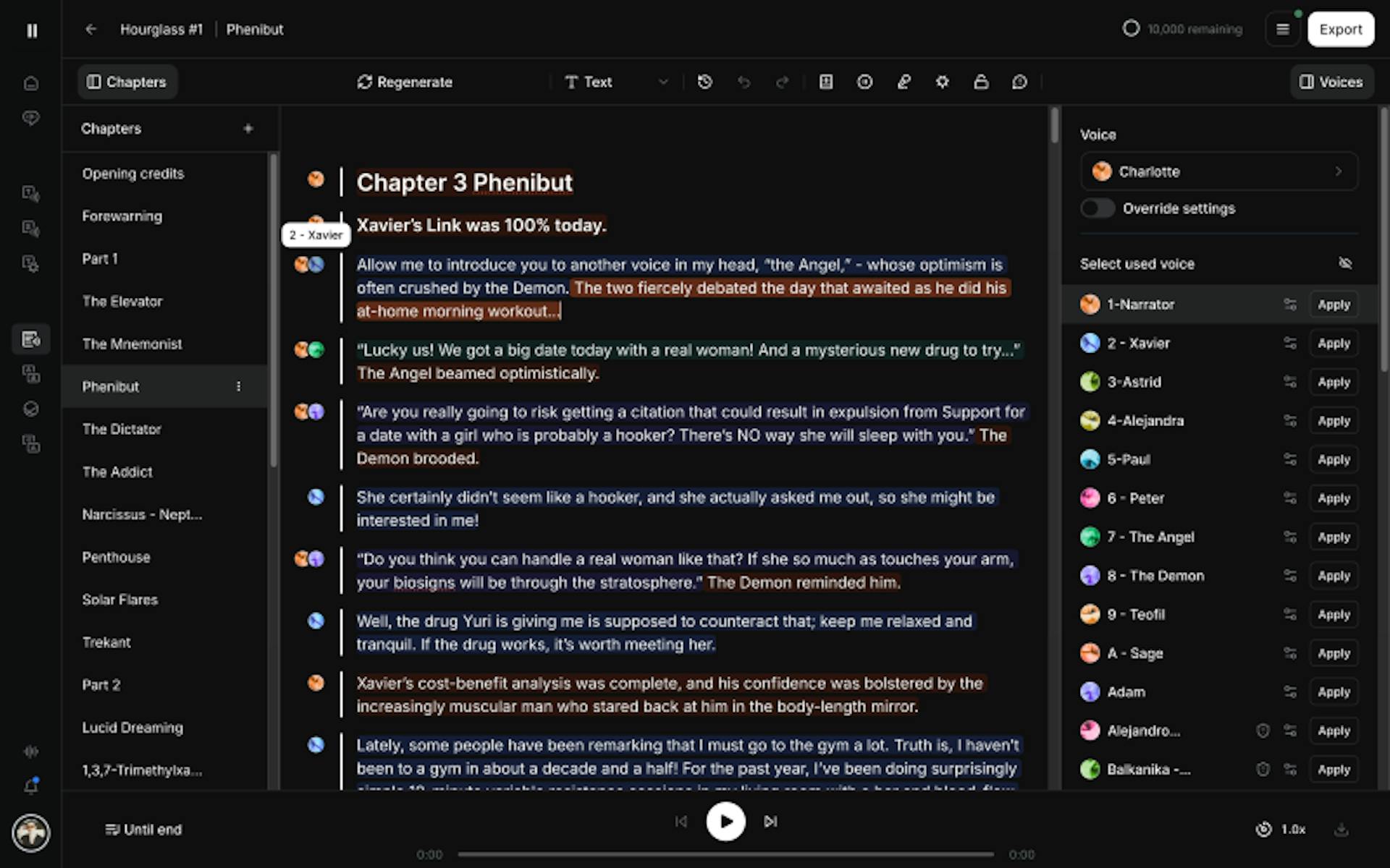 Creating the audiobook with ElevenLabs