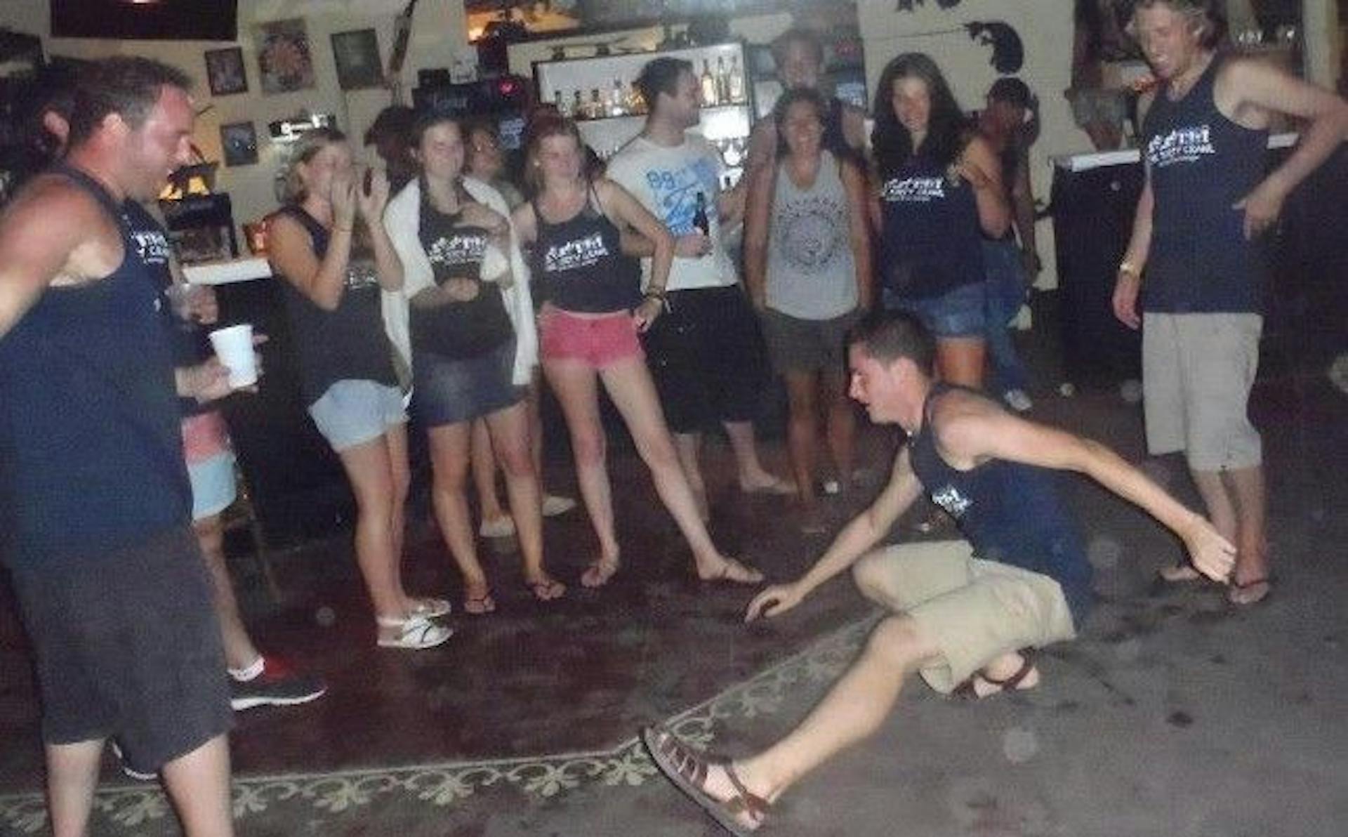 Break dancing on a boozy pubcrawl