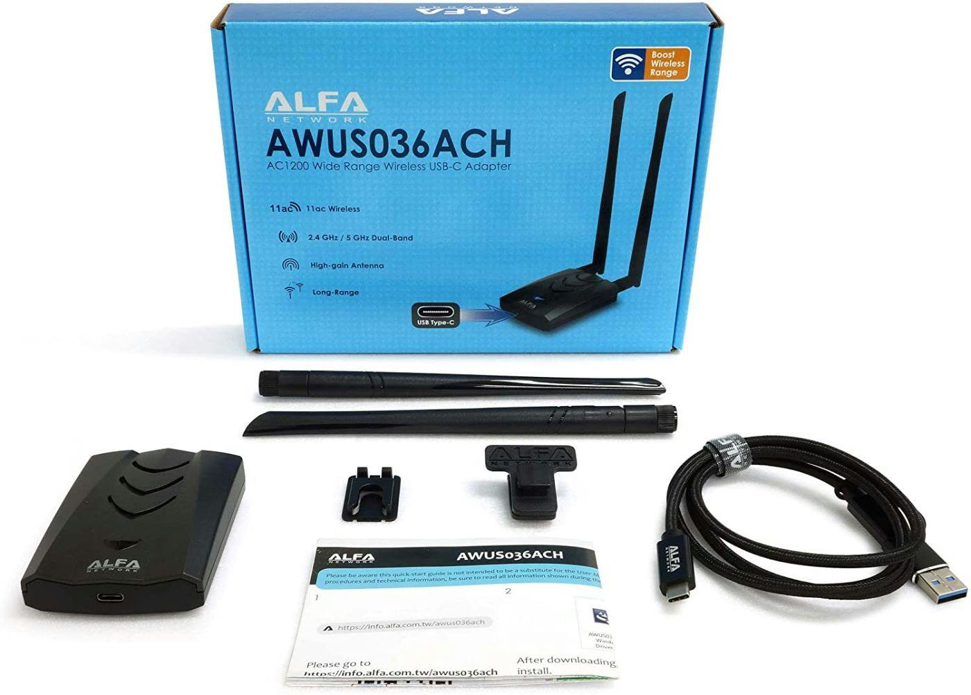 featured image - Configuring the Alpha AWUS036ACH Wi-Fi Adapter on Kali Linux
