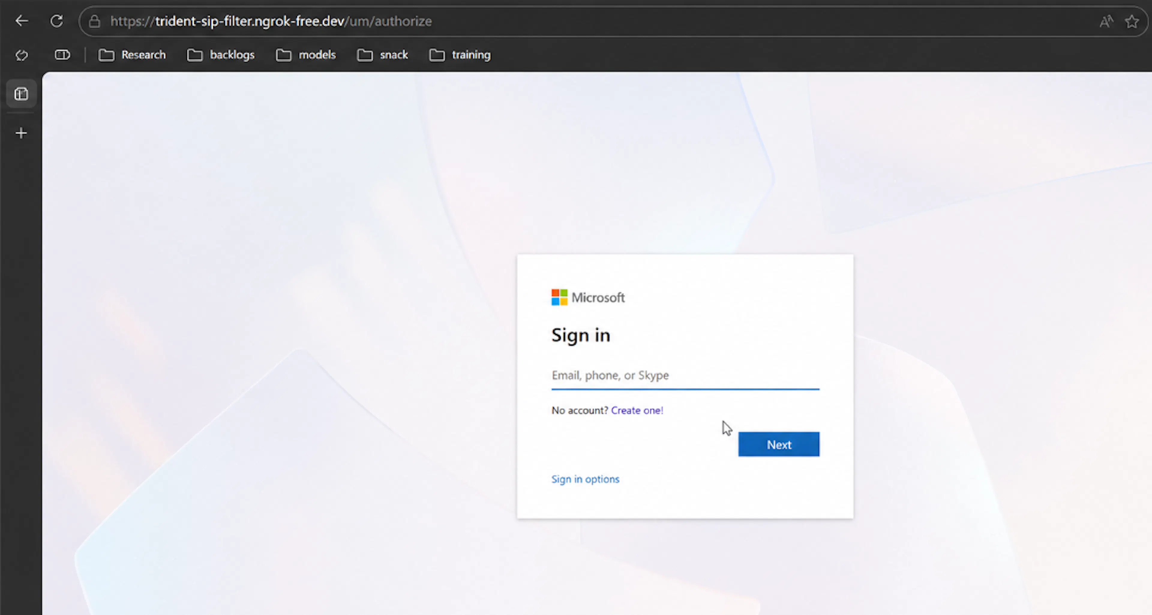 A pixel-accurate copy of Microsoft's own sign-in page.