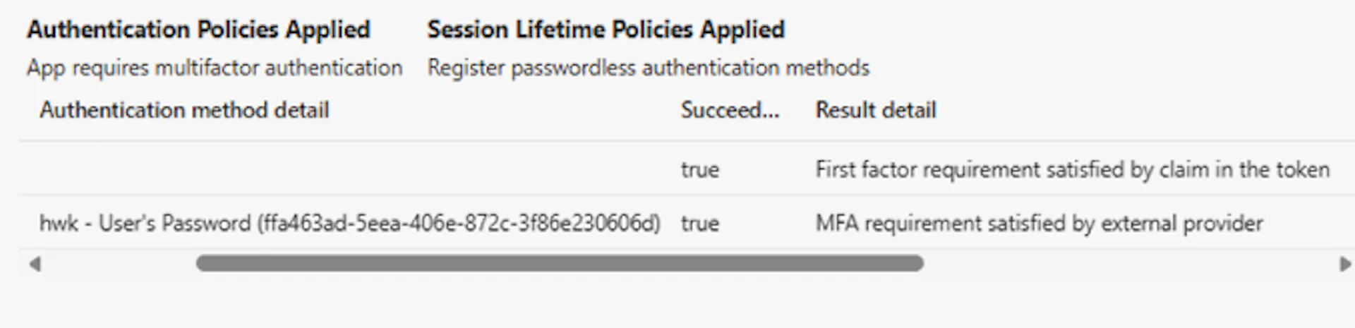 First factor by token claims, MFA by the external provider.