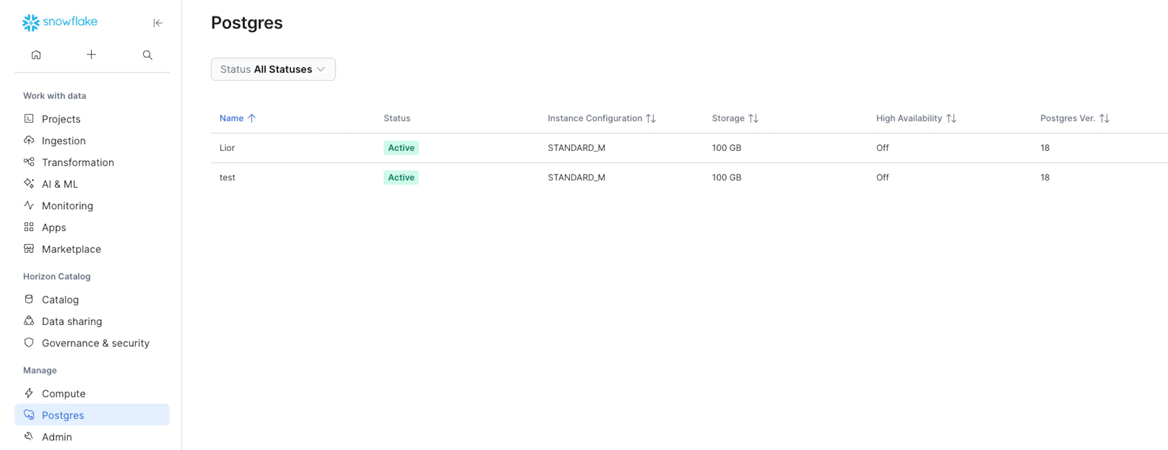 A PostgreSQL instance running inside Snowflake — the starting point of our research into the managed database attack surface.