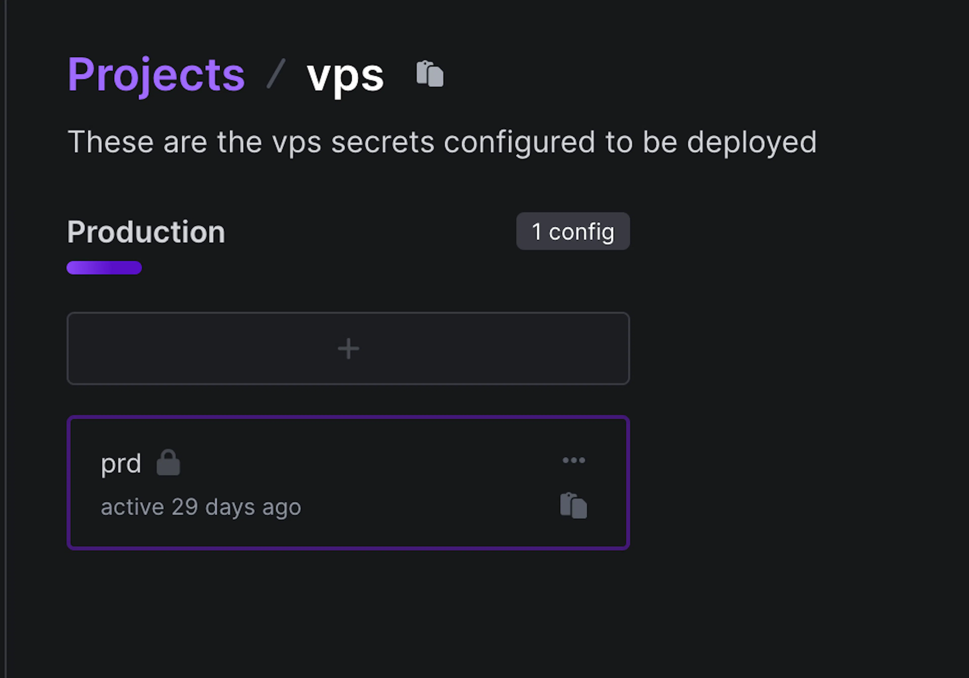 Here I show an example VPS project that I have with a production-only ...