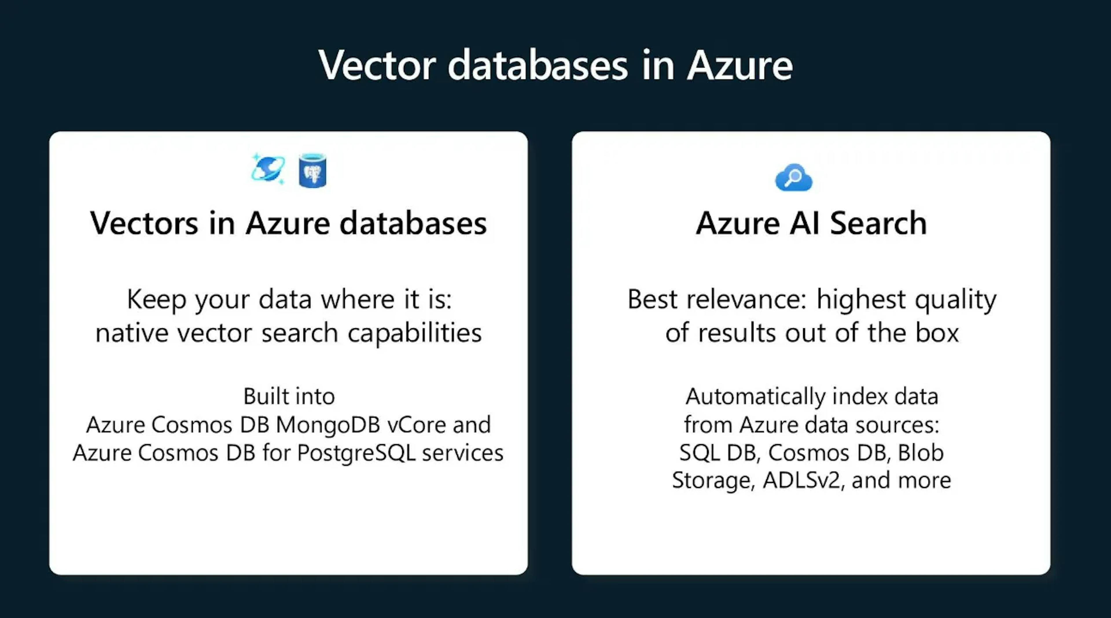 Source: https://speakerdeck.com/pamelafox/vector-search-and-retrieval-for-generative-ai-app-microsoft-ai-tour-sf?slide=15