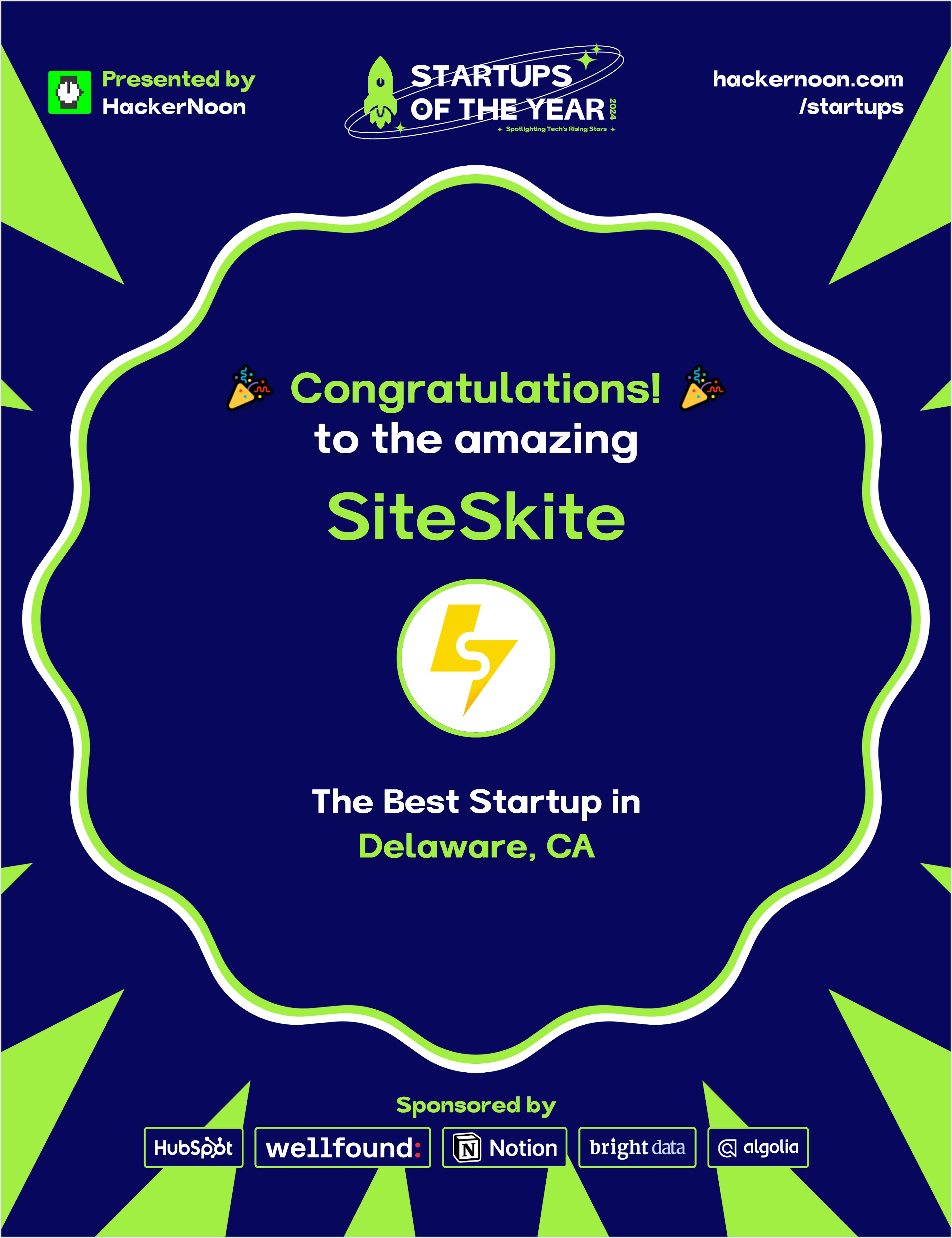 featured image - Meet SiteSkite, 👑 Winner of Startups of The Year 2024 in Delaware