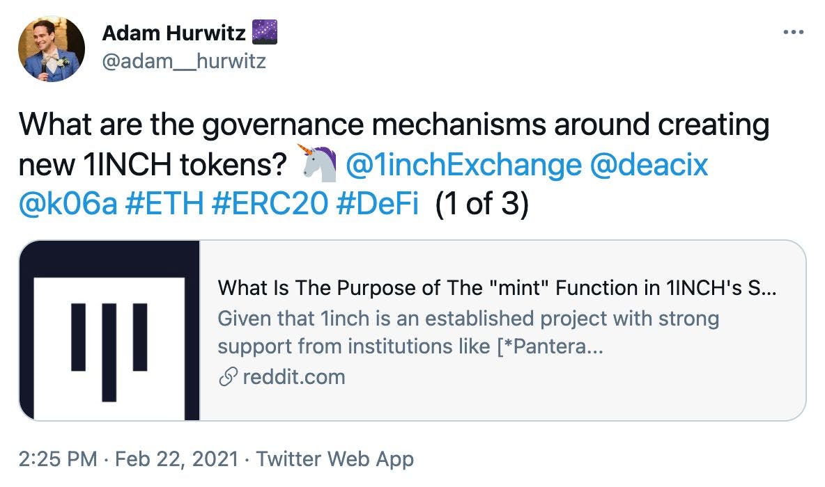 1inch is ...Inflationary? | HackerNoon