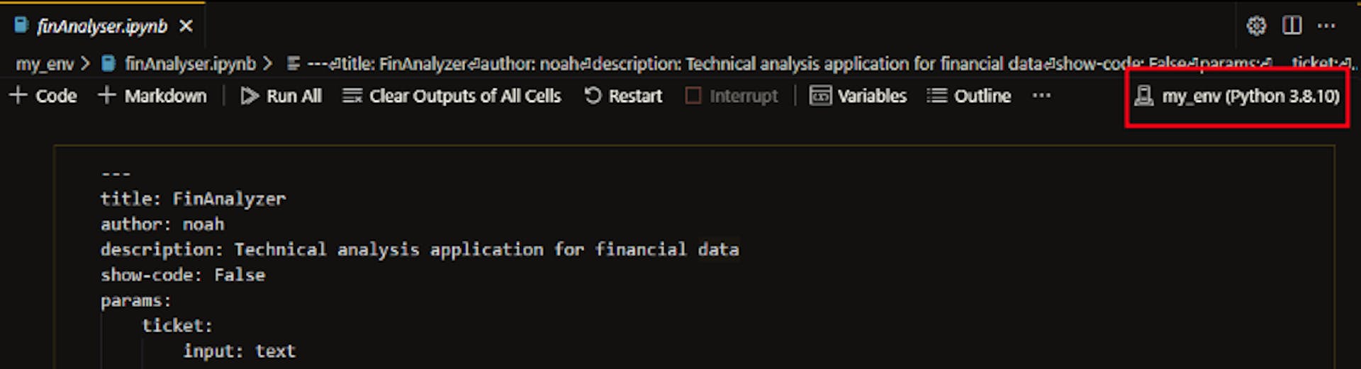 select Jupyter kernel as a my_env(in red area) — Image by author