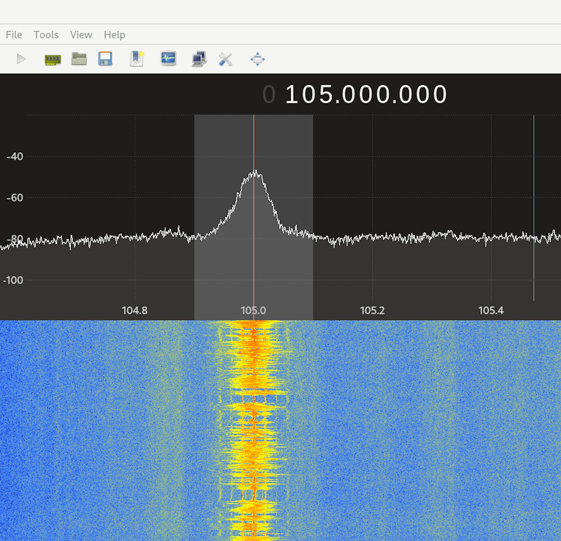 A screen from gqrz displaying the signal received.