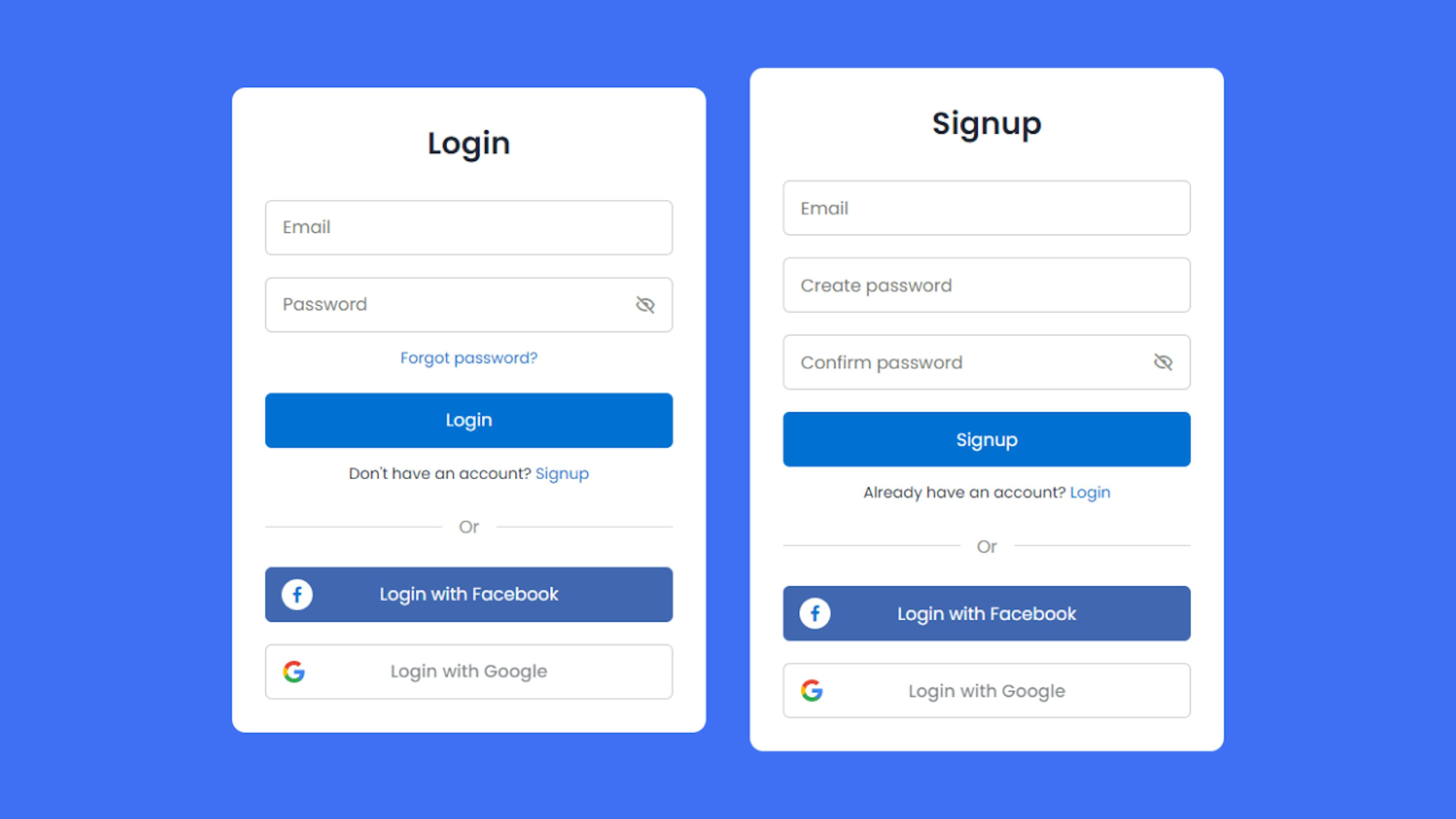 Login & Signup Page