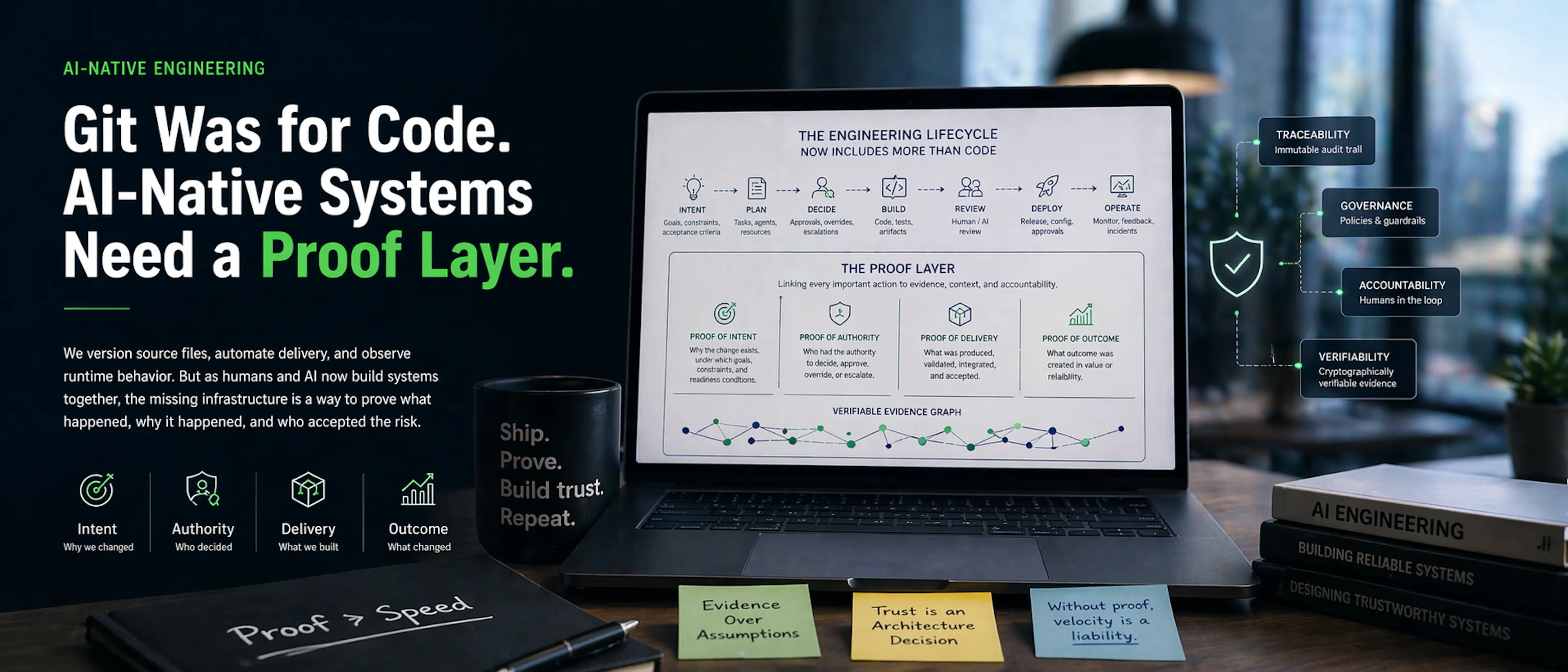 featured image - Git Was for Code. AI-Native Systems Need a Proof Layer.