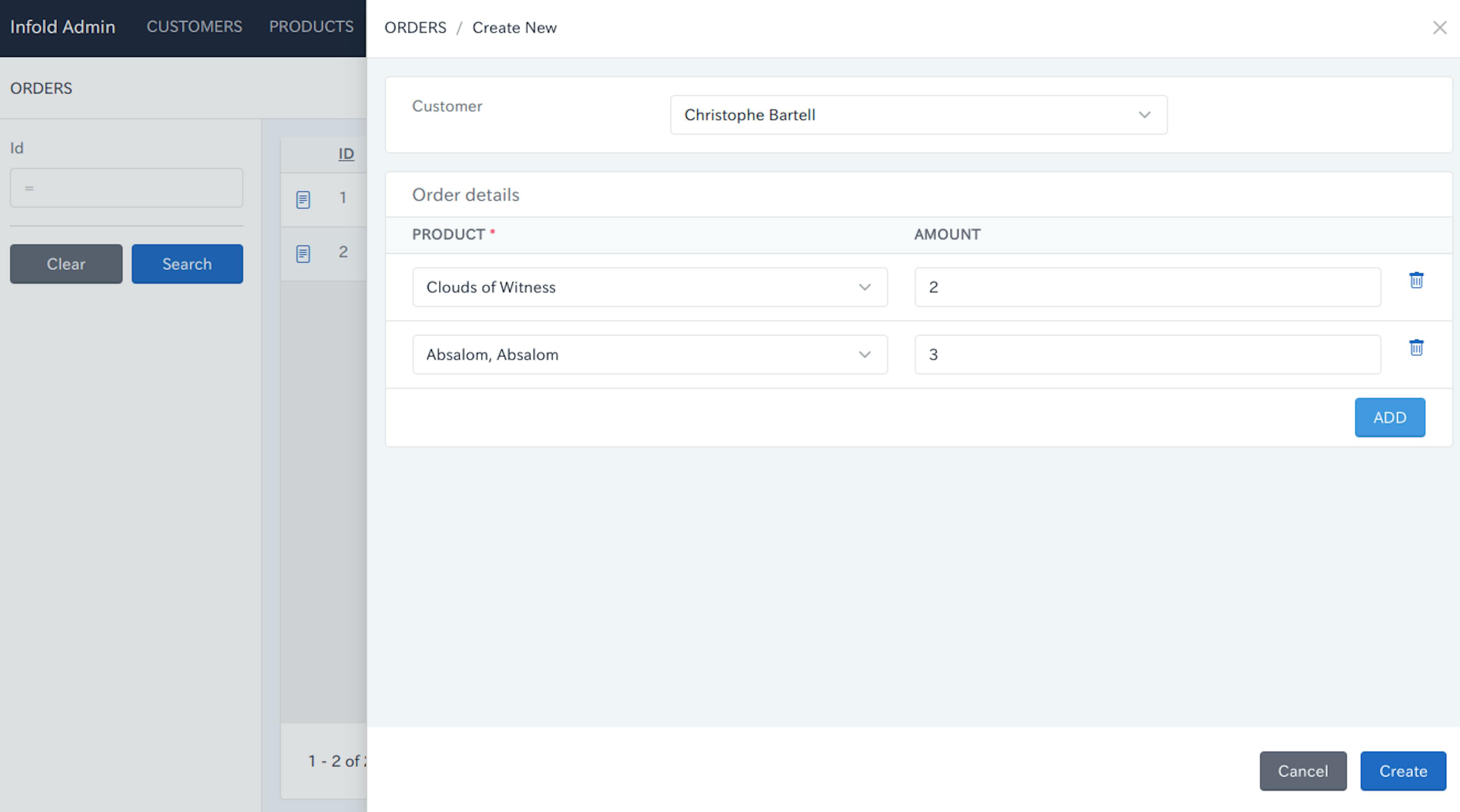 Bulk registration of OrderDetail