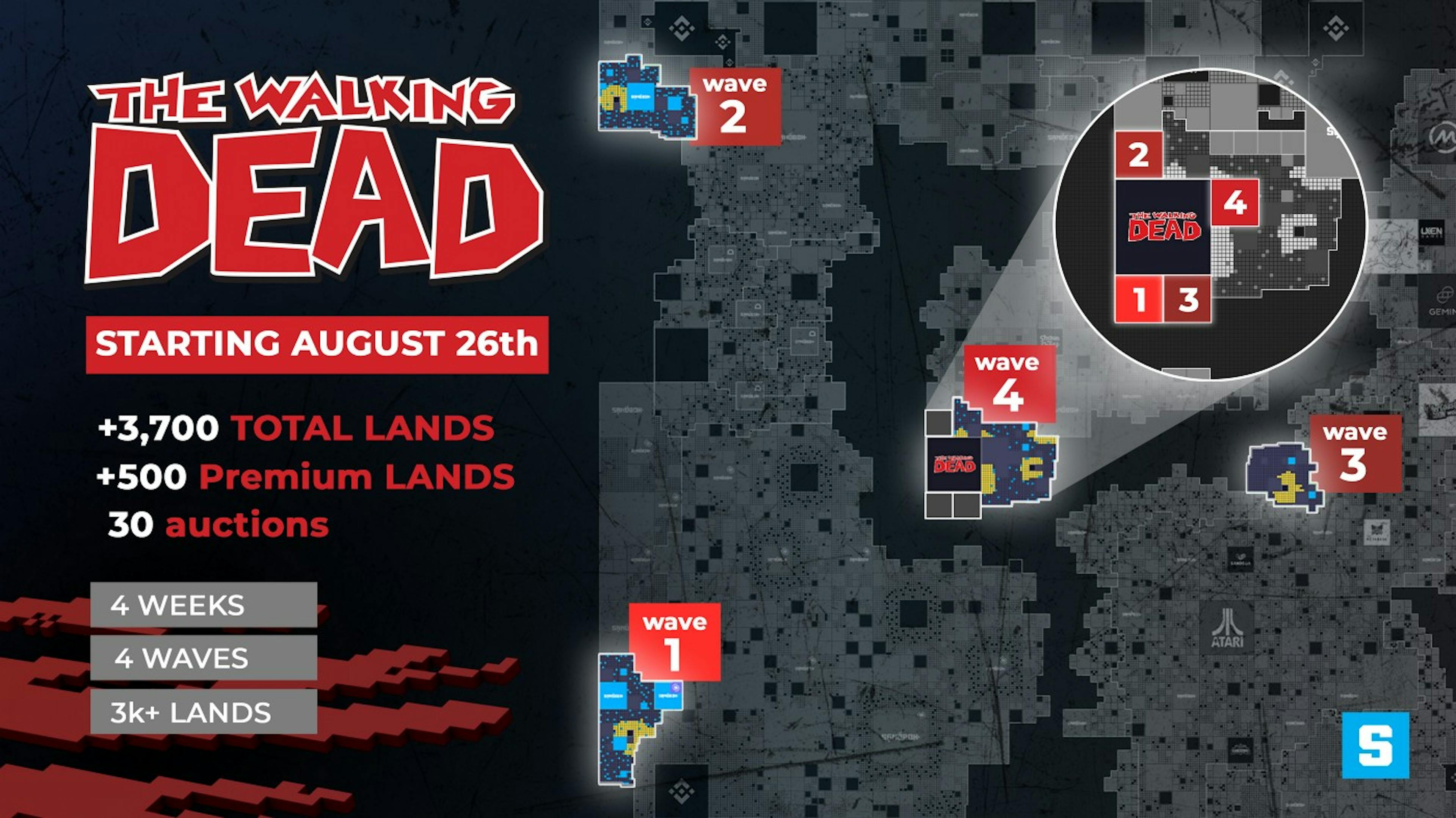 The Walking Dead's LAND sale will be in 4 waves | Image credit: The Sandbox