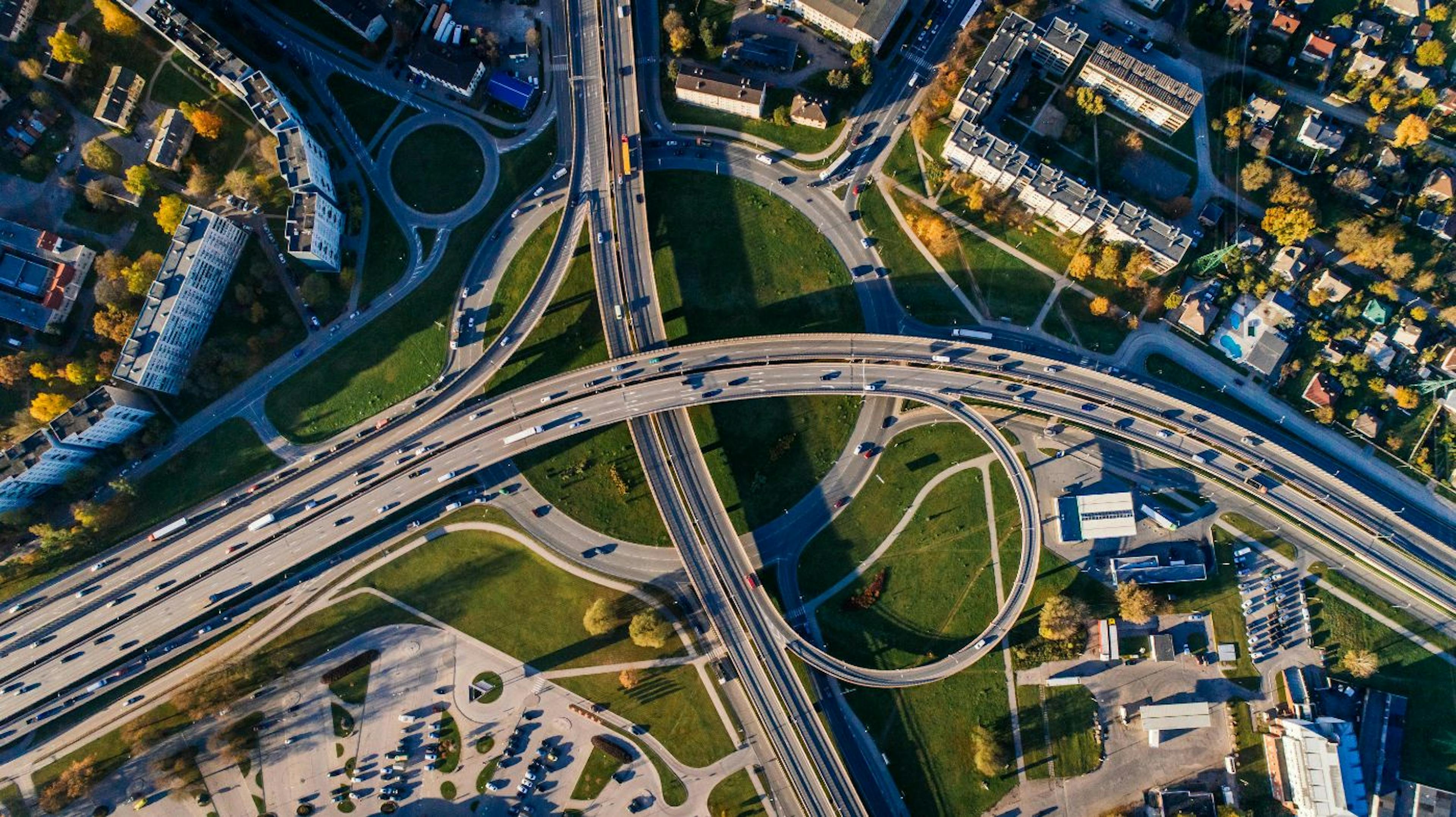 Enormous road intersection.