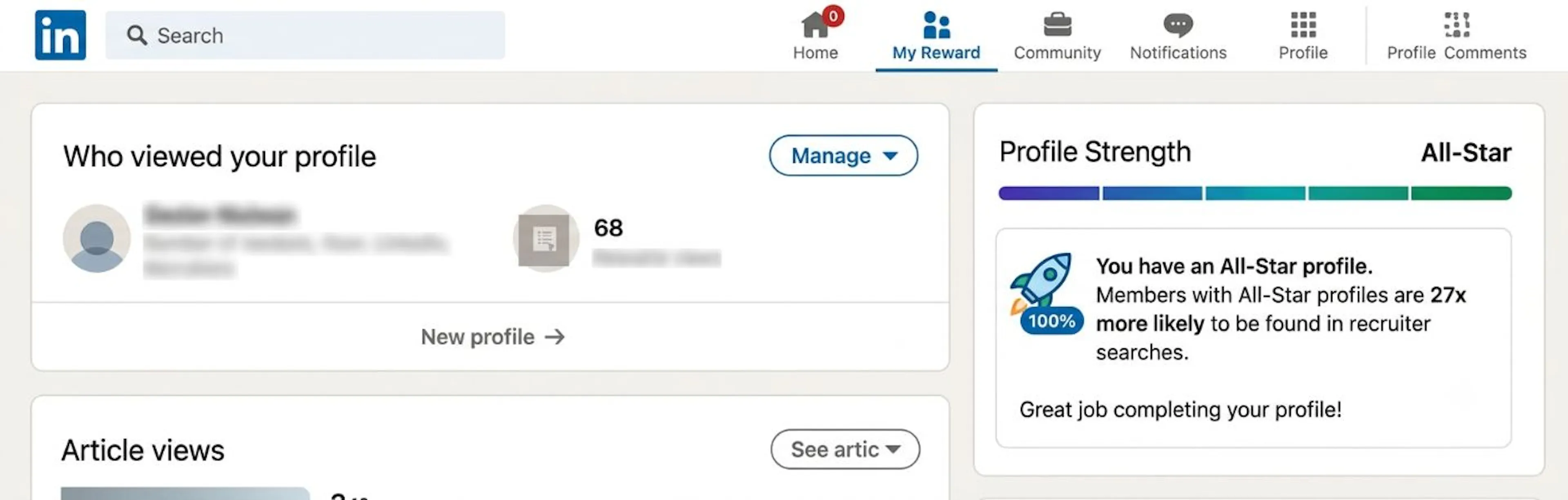 The Linkedin Profile Goal Gradient