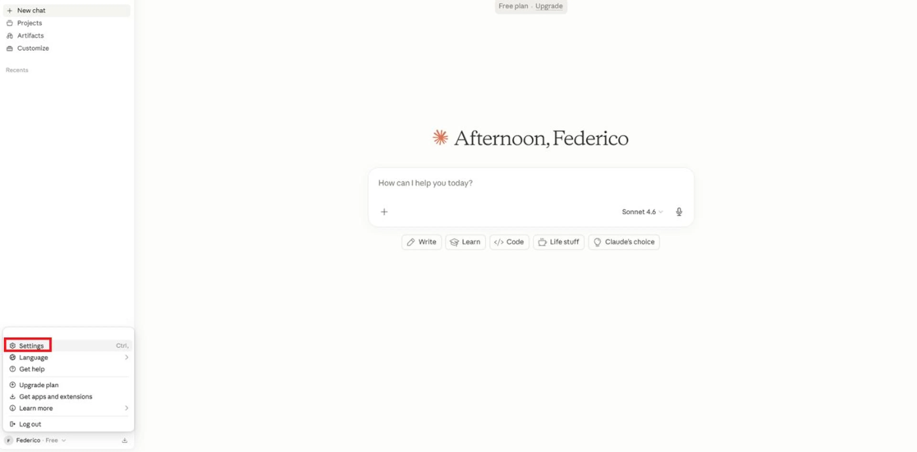 Go to settings in Claude Desktop