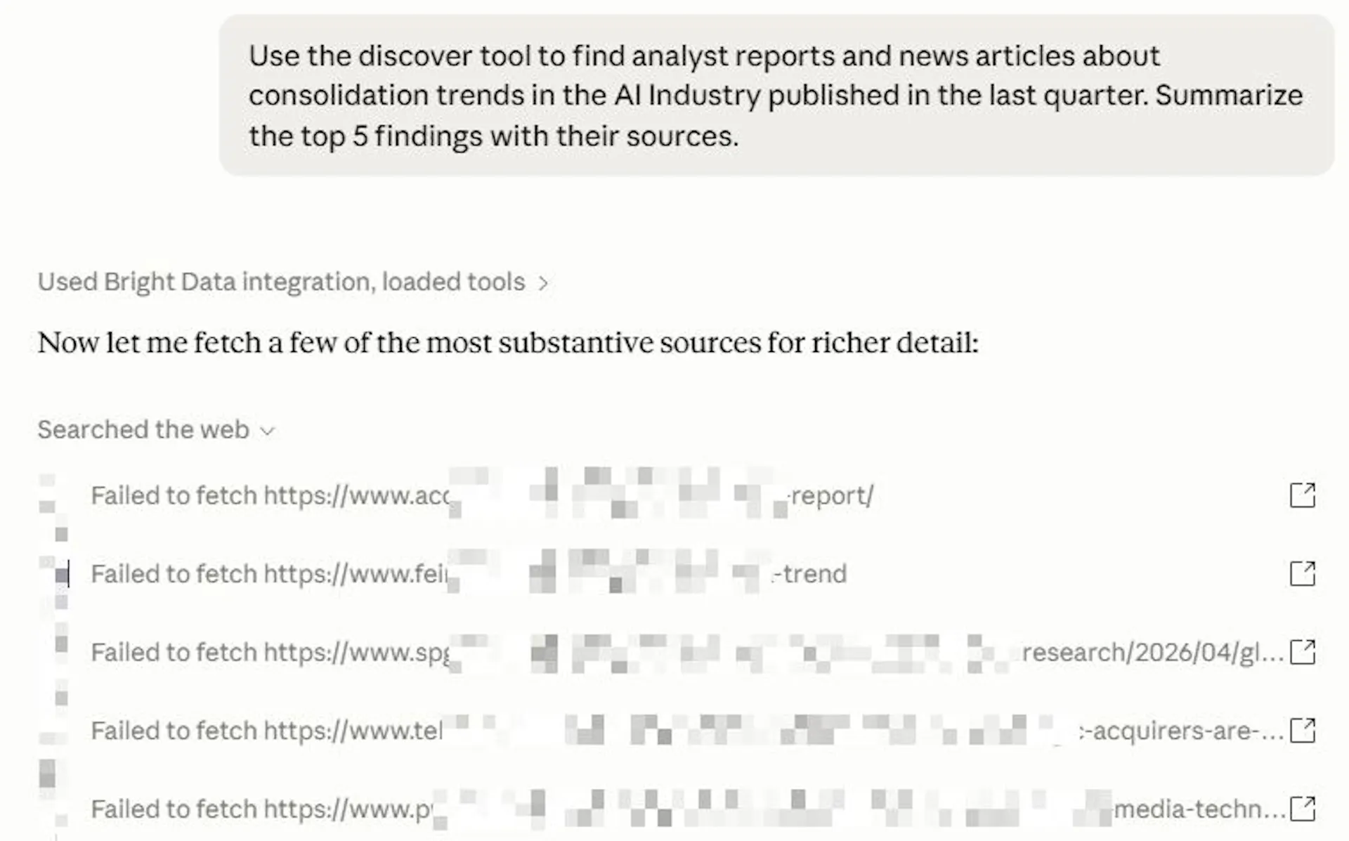 LLMs mixing result from web search tool and MCP-retrieved data