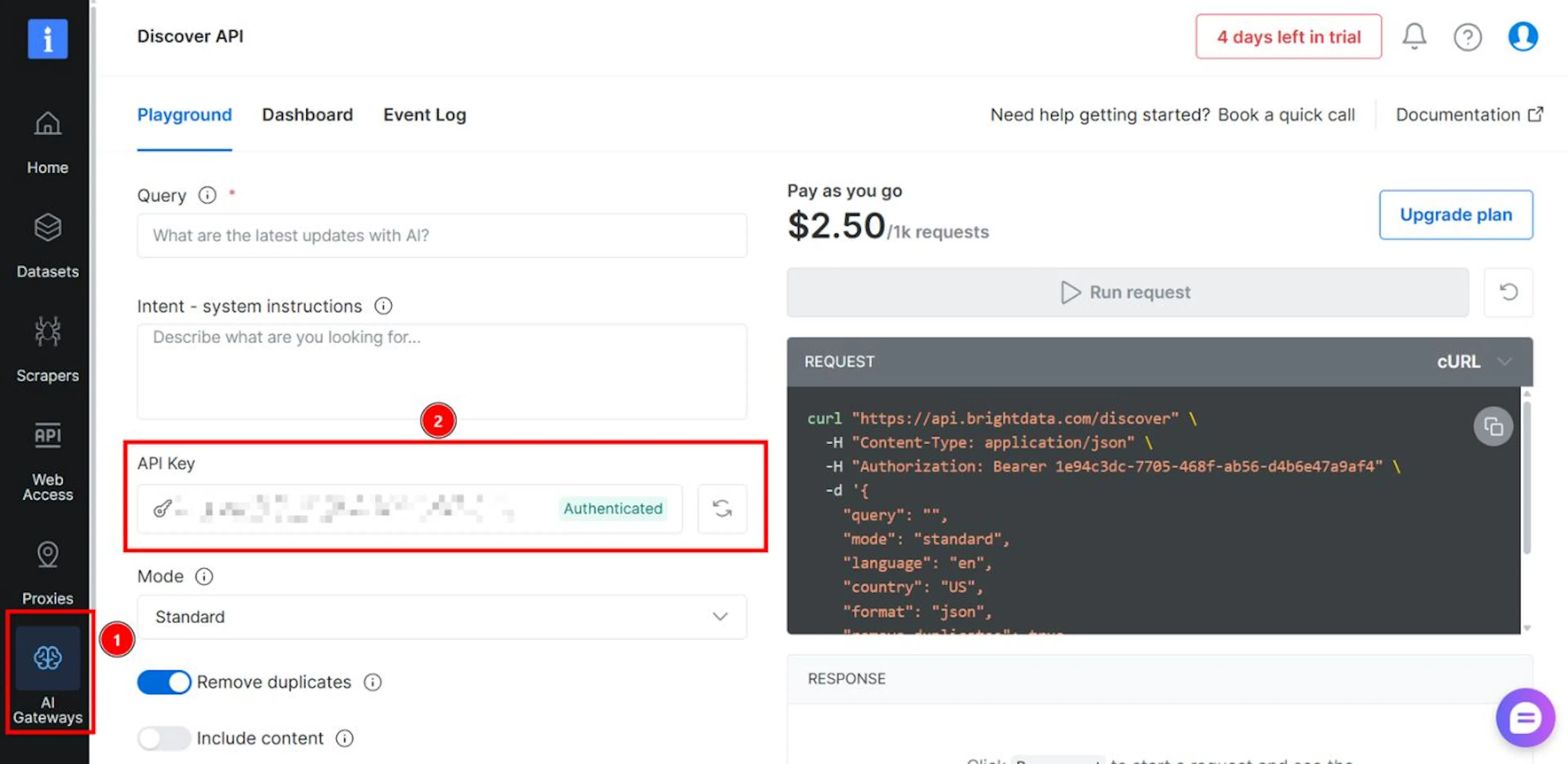 How to get your Bright Data MCP API key