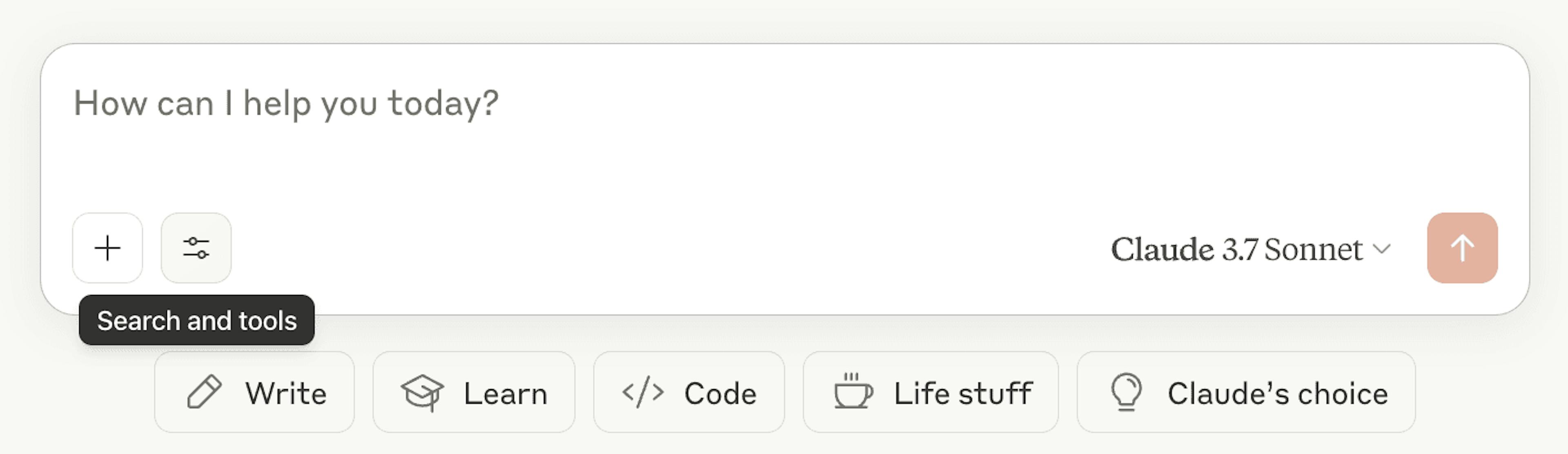 Search and Tools Menu