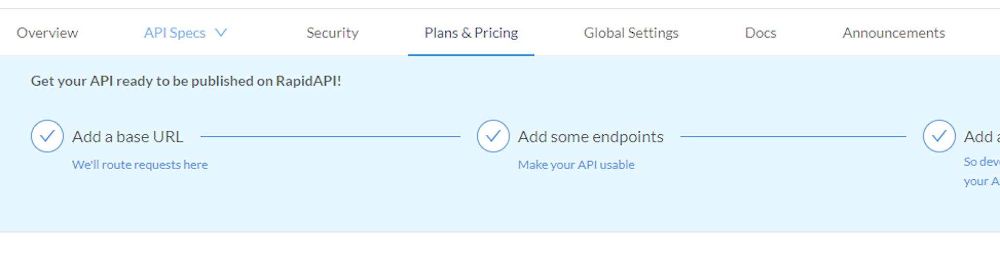 plans and pricing tab