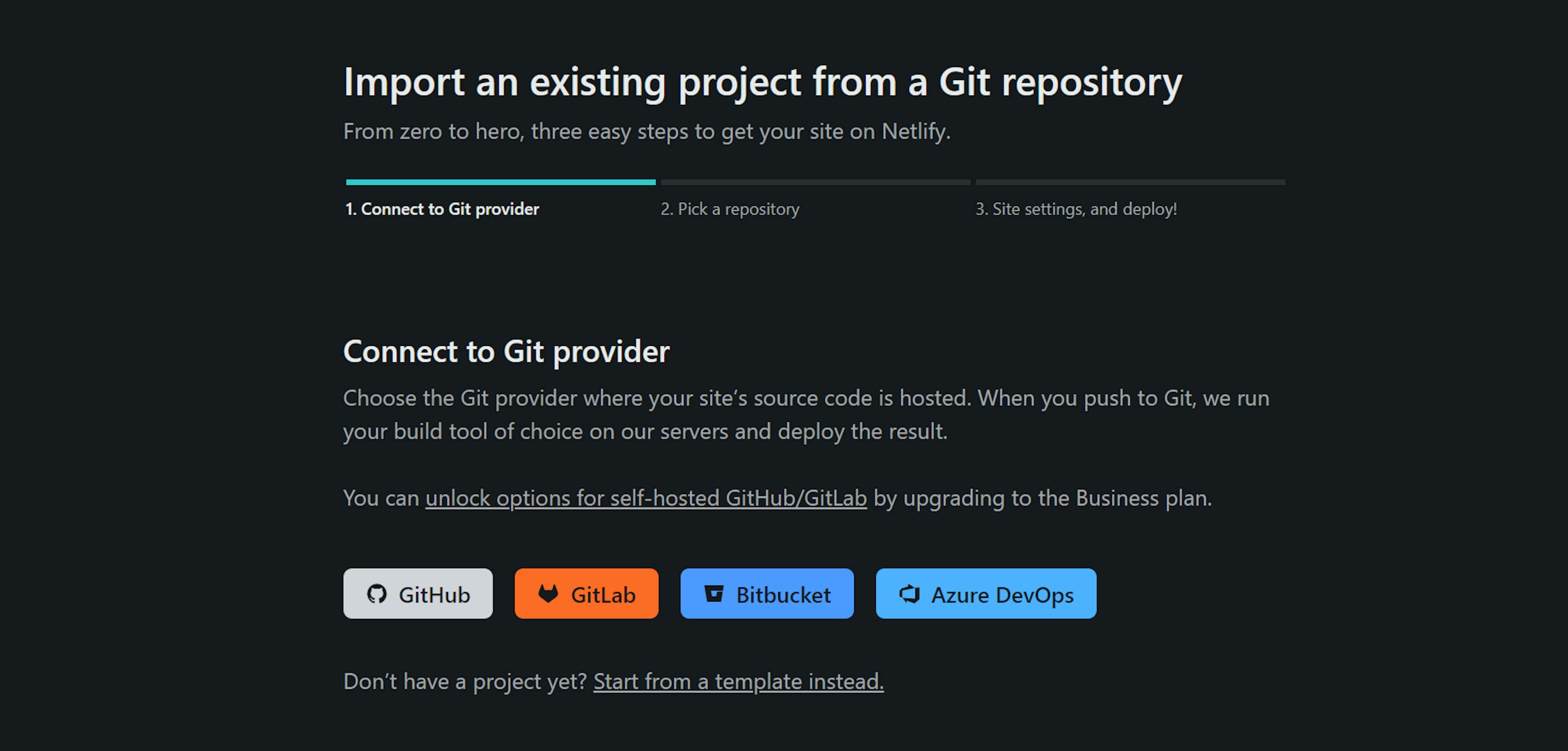 Connect to Git provider