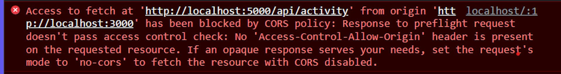 cors error