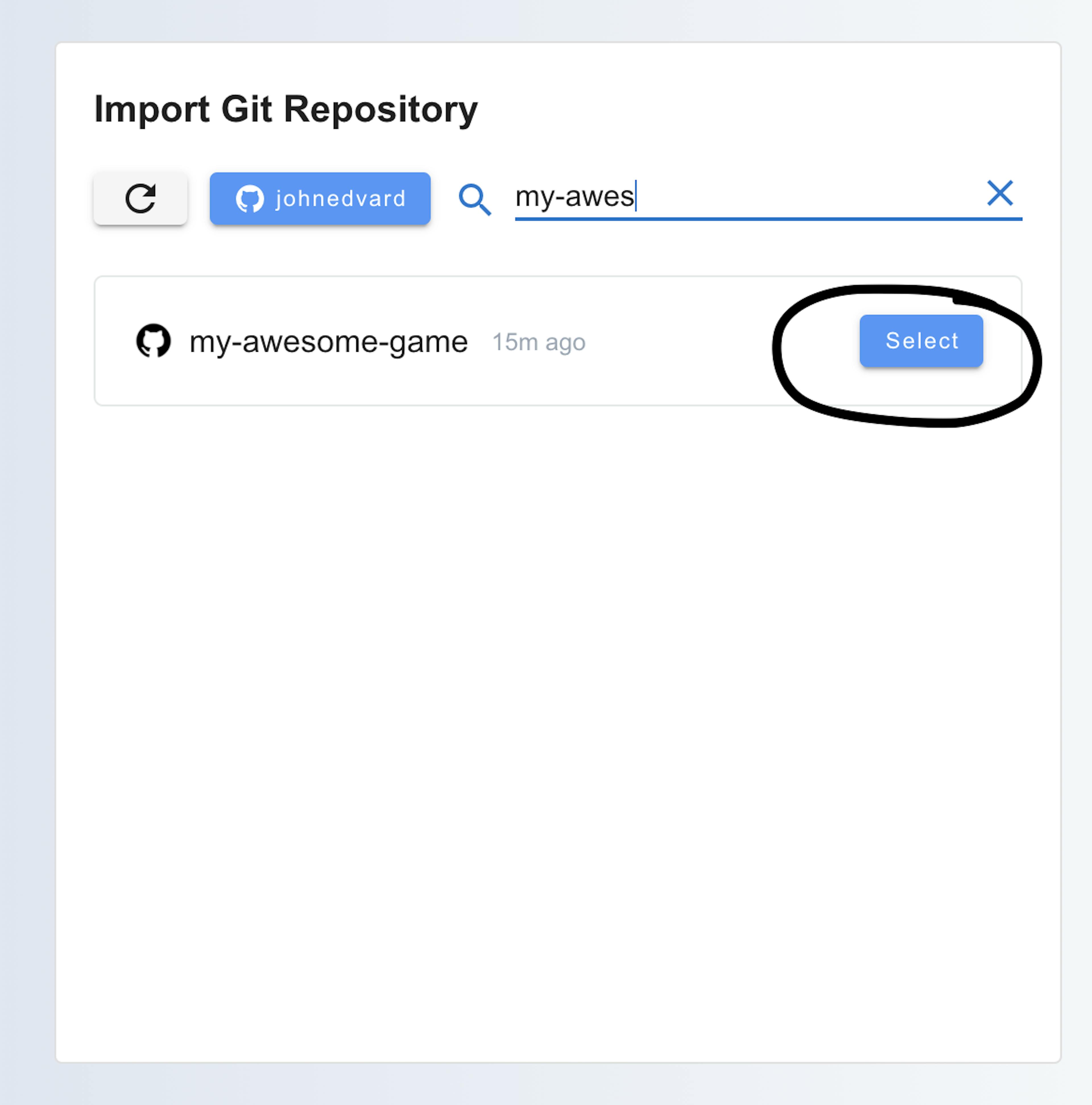 How to import git project