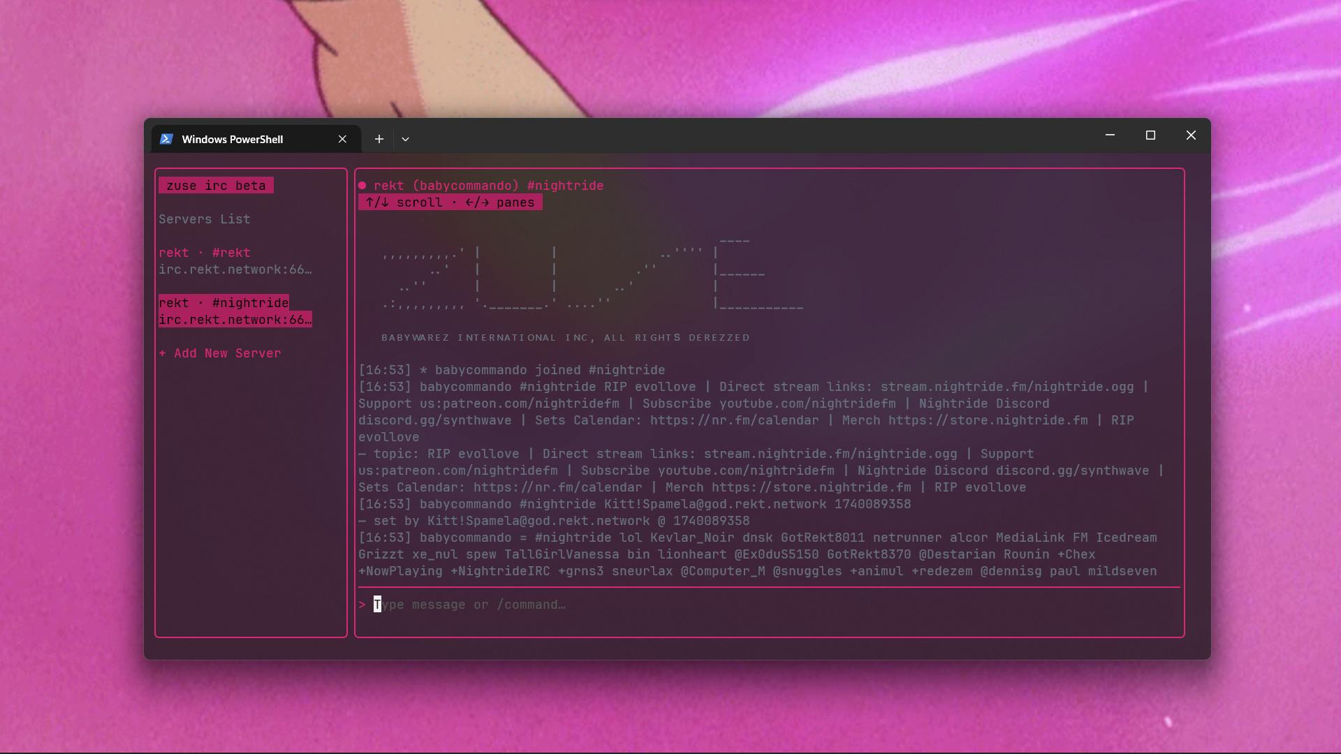 Zuse - это то, что происходит, когда IRC встречает Go, Bubble Tea и Lipgloss