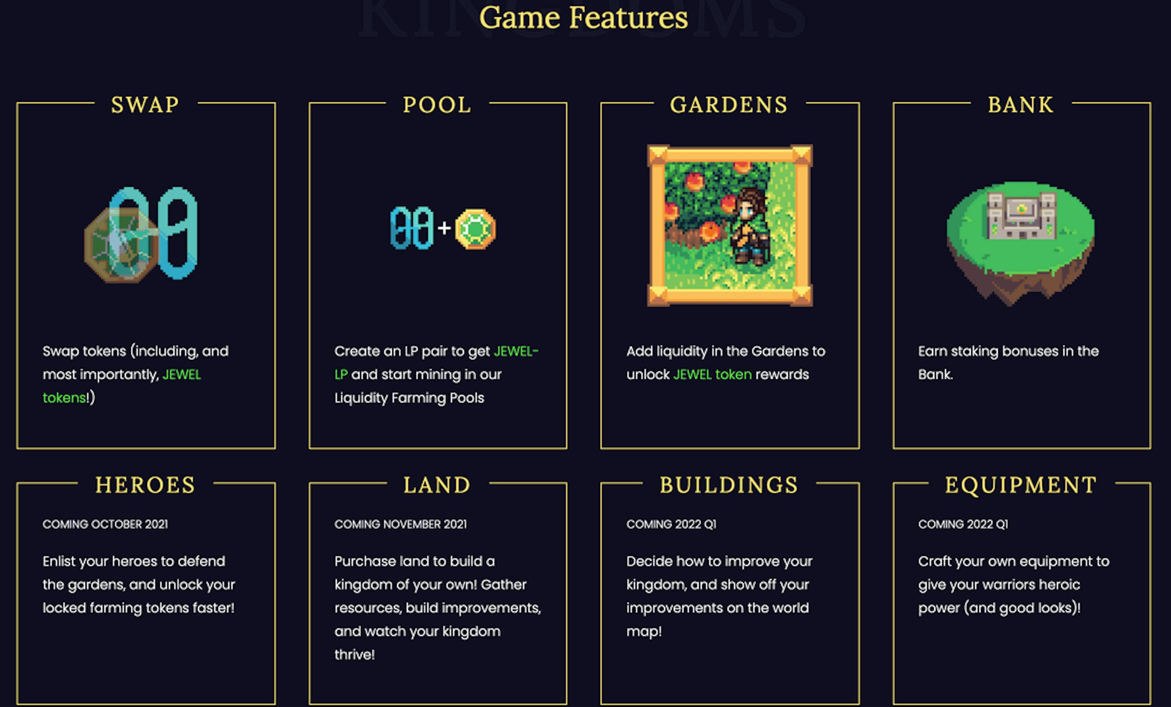 在“DeFi Kingdoms”游戏中，用户将可以玩转多种去中心化金融工具。来源/dappradar.com