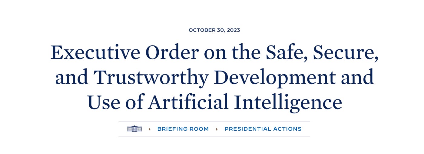 featured image - Executive Order on the Safe, Secure, and Trustworthy Development and Use of Artificial Intelligence