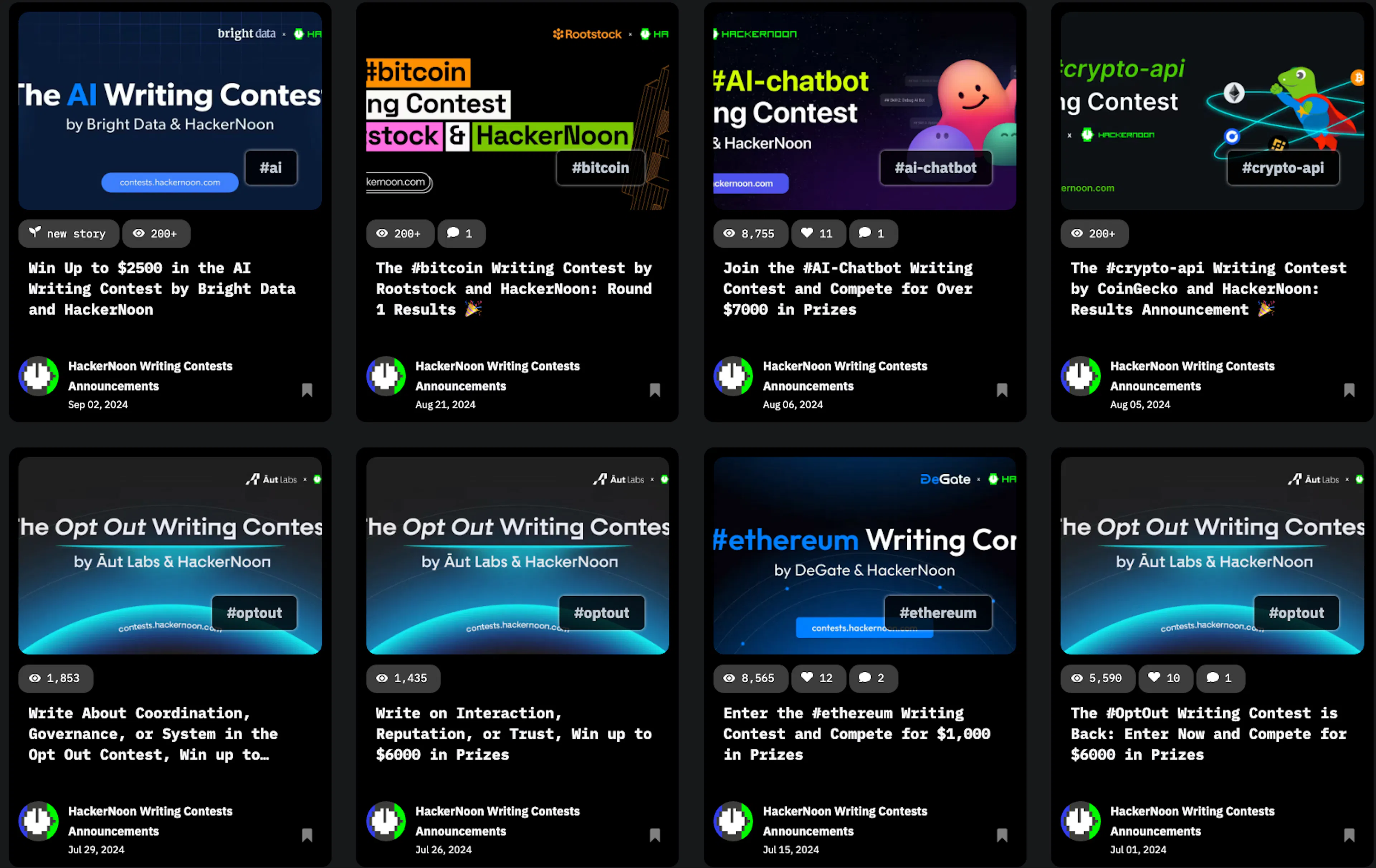 featured image - Möchten Sie einen HackerNoon-Schreibwettbewerb gewinnen? Hier ist, was die Gewinner des #crypto-api-Wettbewerbs empfehlen