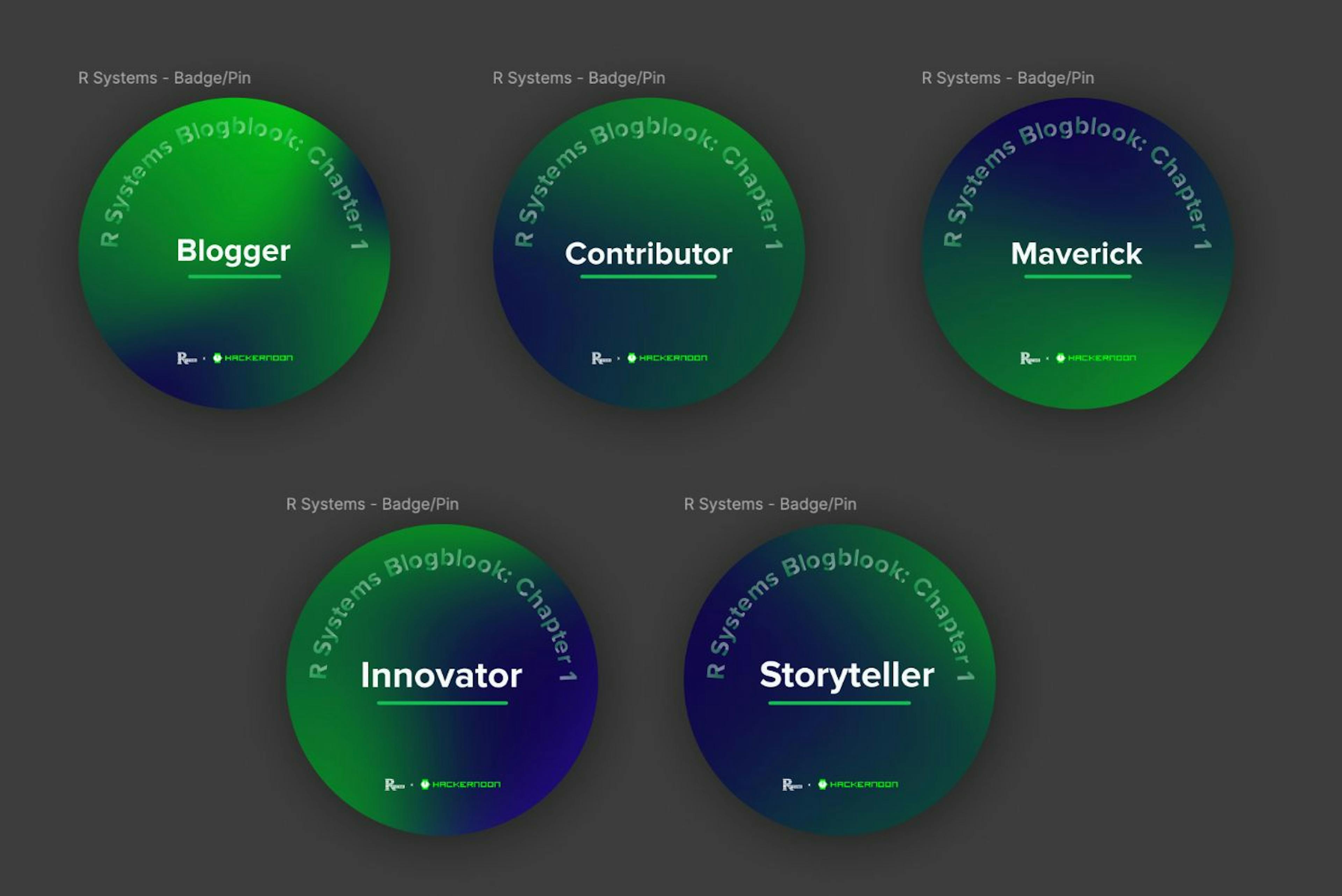 HackerNoon<> R Systems Blogging Badges