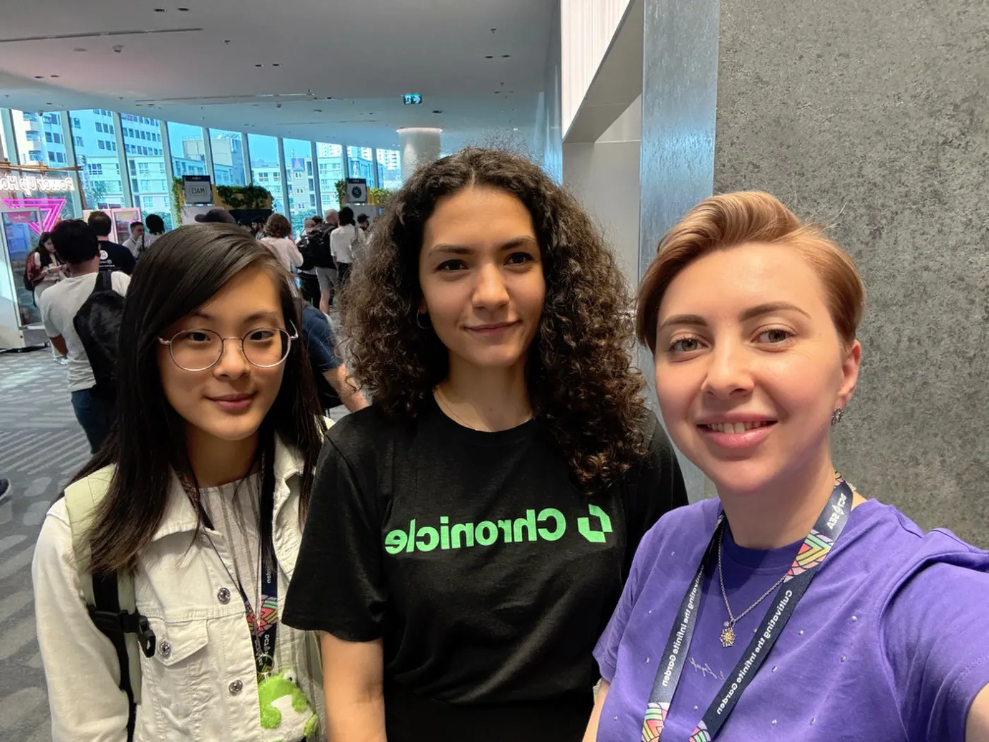 Szutung, Bianca and I, after Bianca's talk about the developer experience