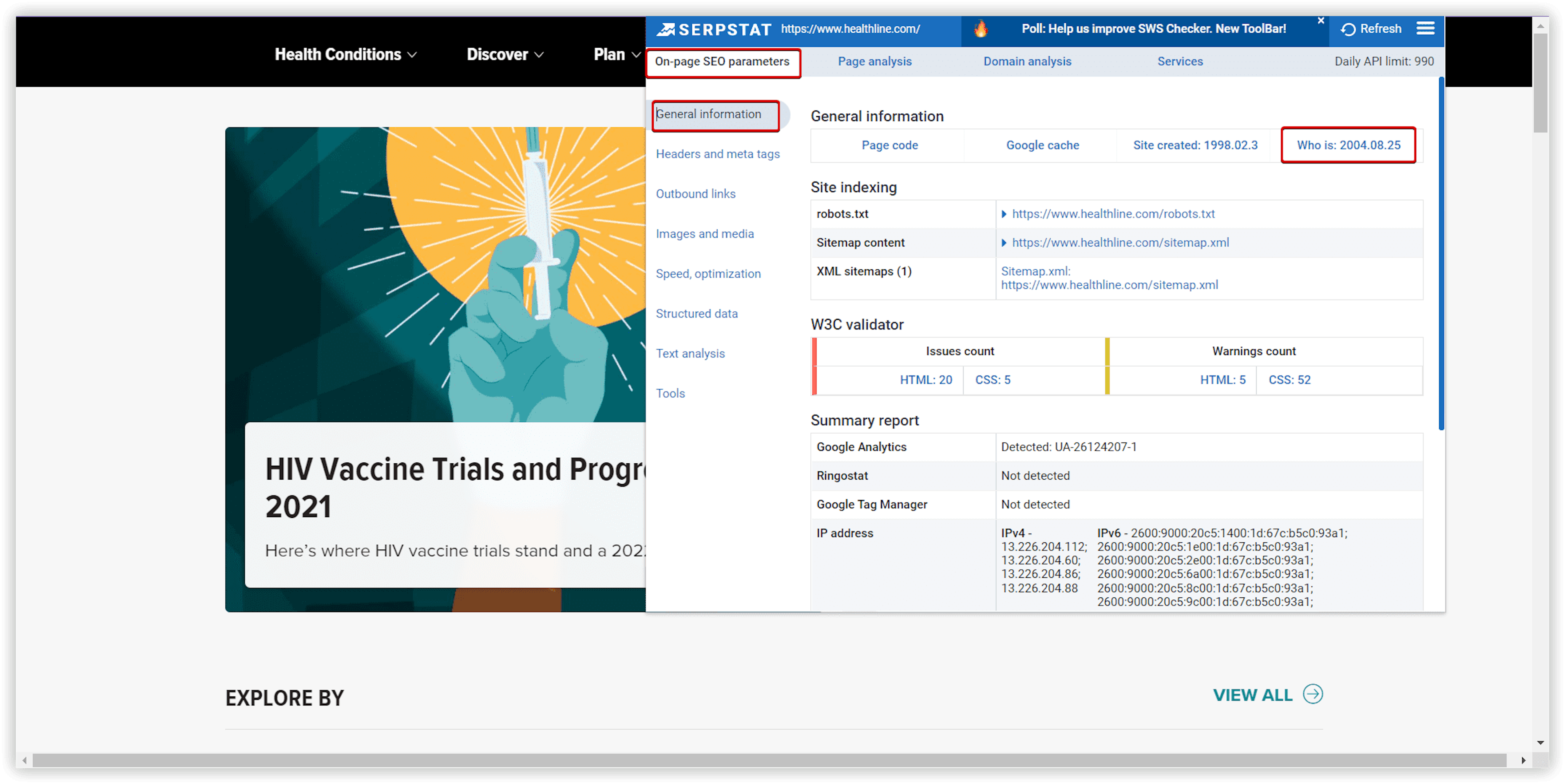 Serpstat on-page plugin