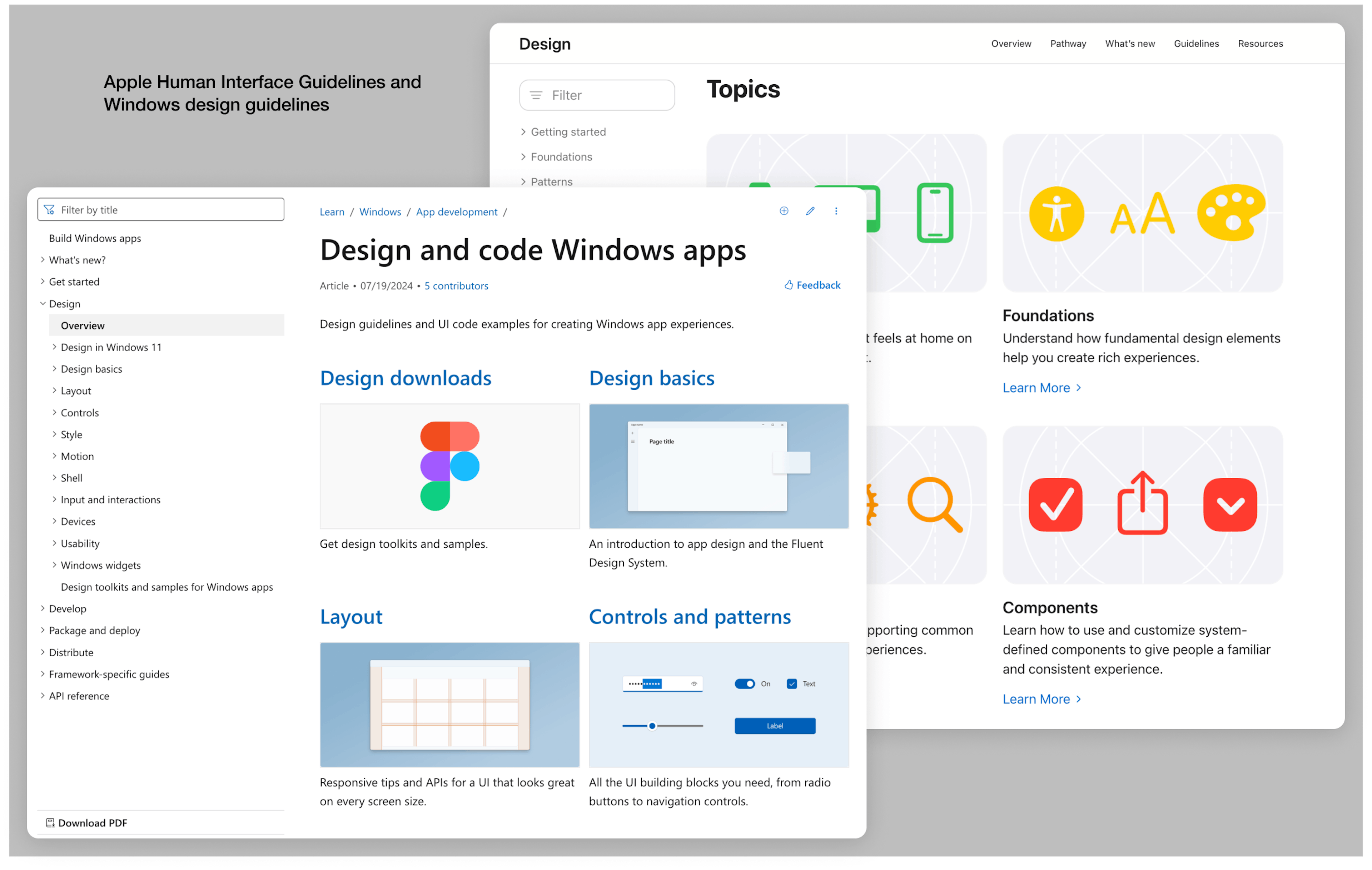 Apple Human Interface Guidelines and Windows Design Guidelines