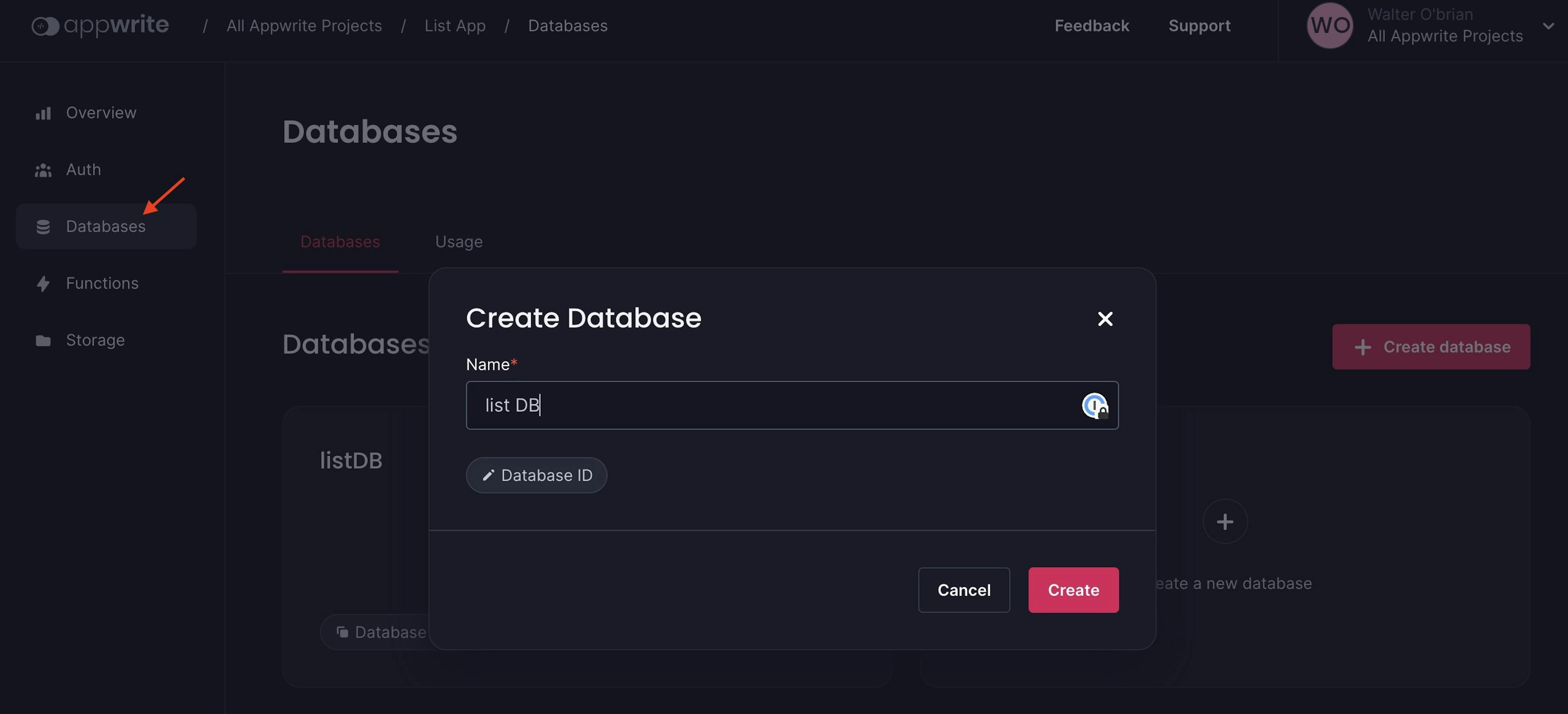 create a database