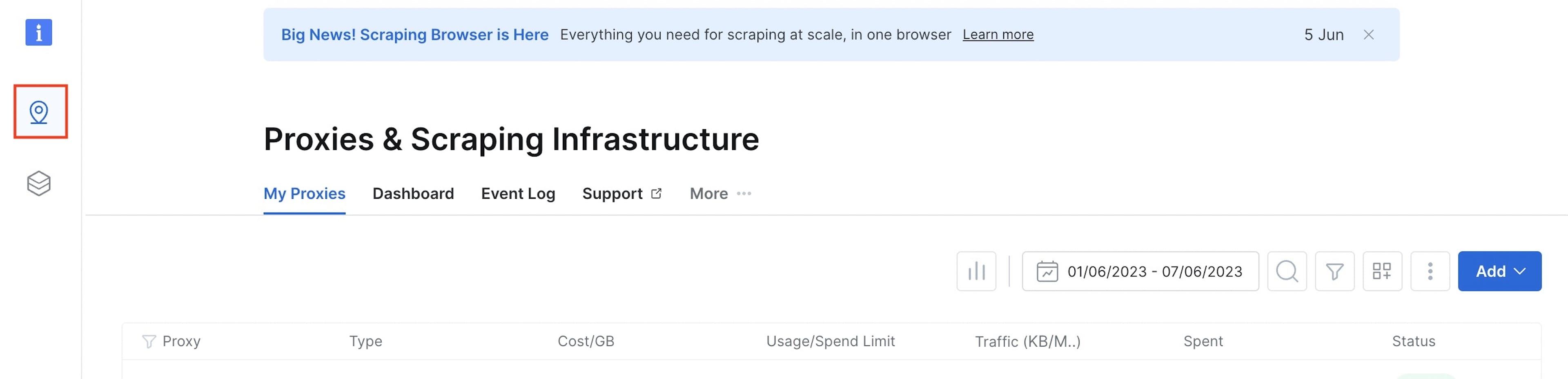 proxies and scraping infra