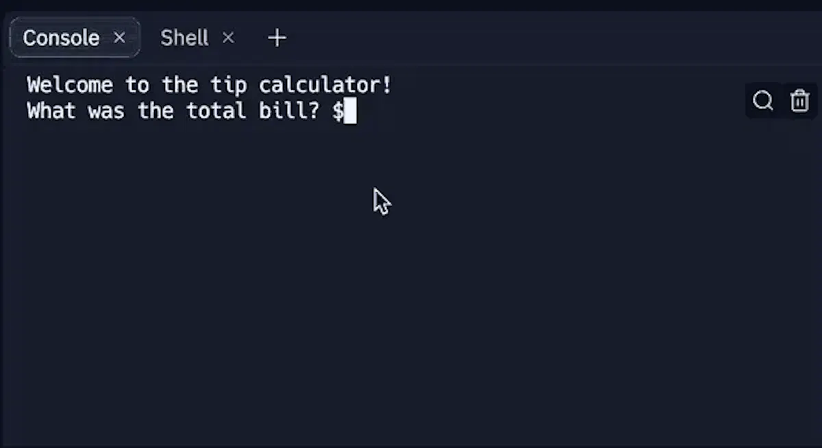 showcase of the tip calculator