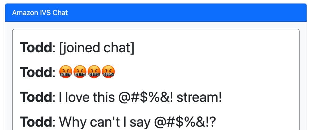 /using-an-aws-lambda-function-to-moderate-amazon-ivs-chat-messages feature image