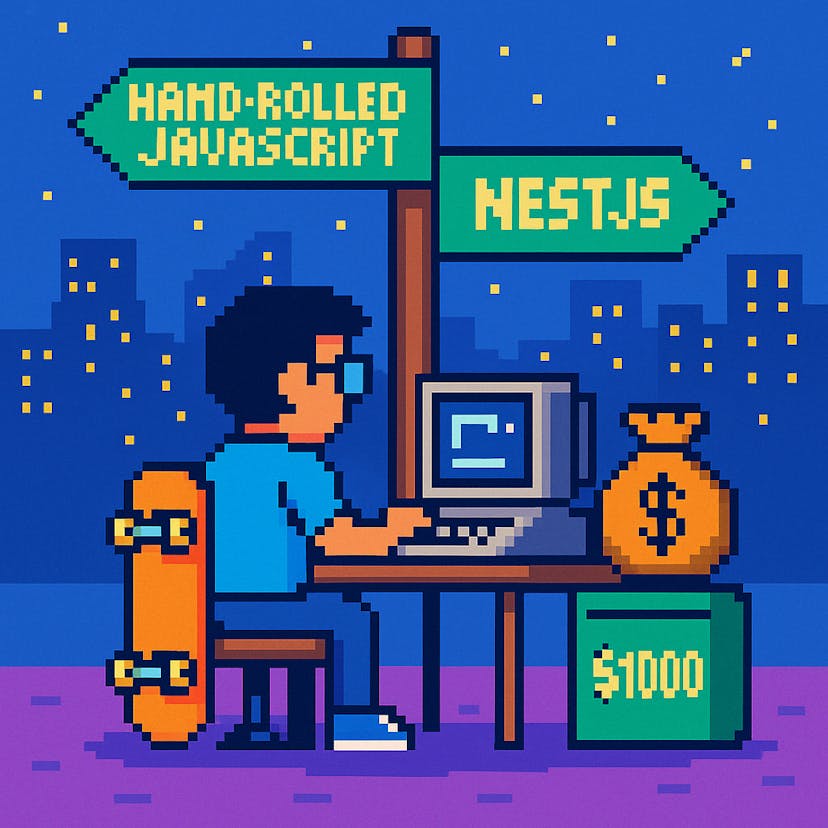 /why-i-chose-60-lines-of-javascript-over-nestjs-for-a-budget-project feature image