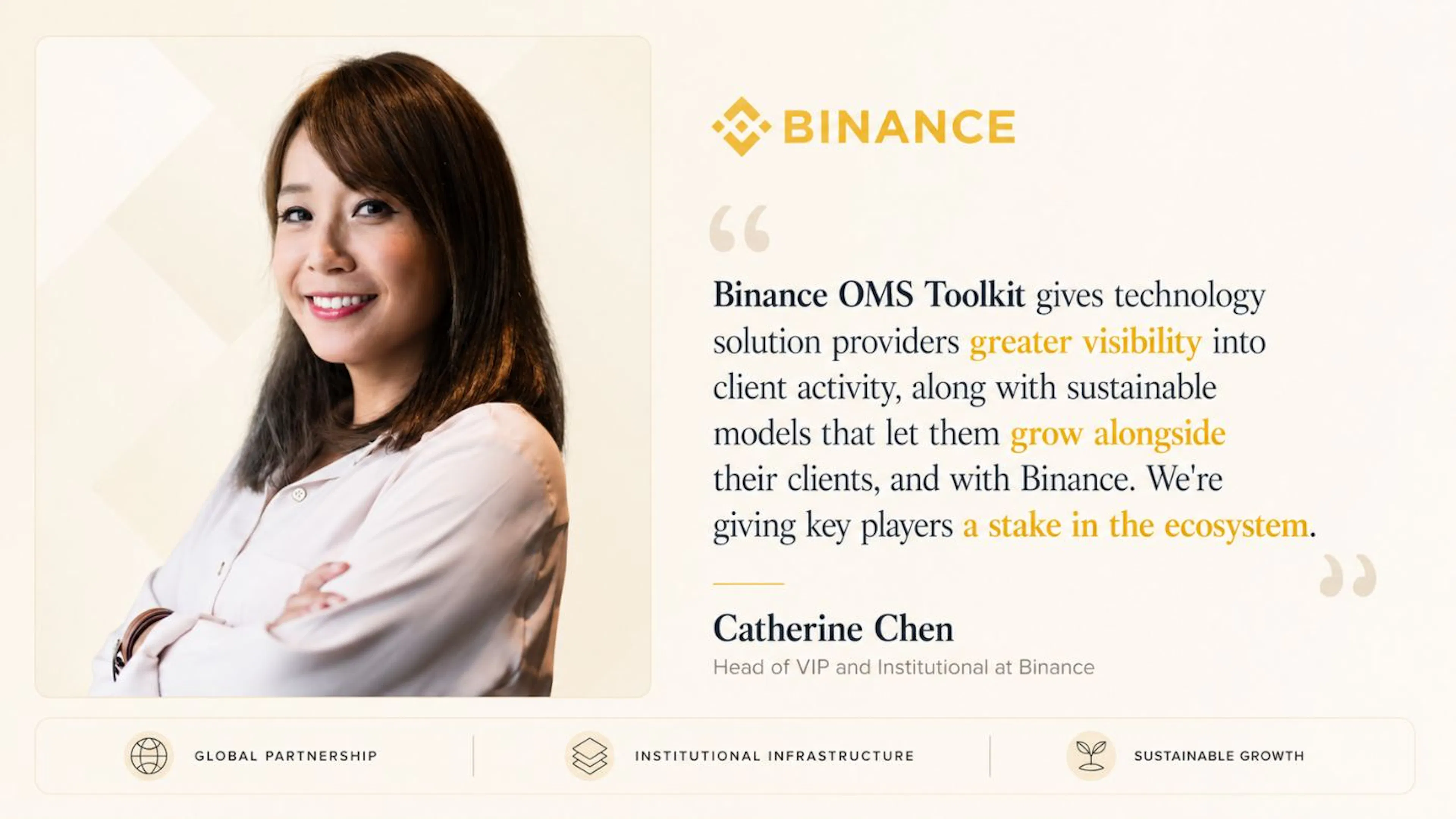 Catherine Chen, Head of VIP and Institutional at Binance