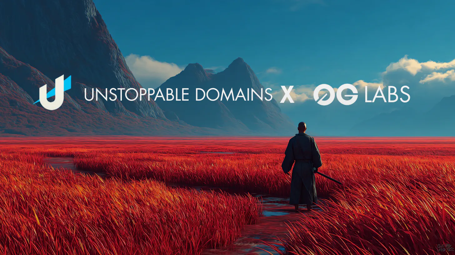 featured image - Ngaphandle kwe-.com: Indlela Unstoppable Domains kanye ne-0G Labs zihlanganisa inkqubo yokubizwa ye-AI Revolution